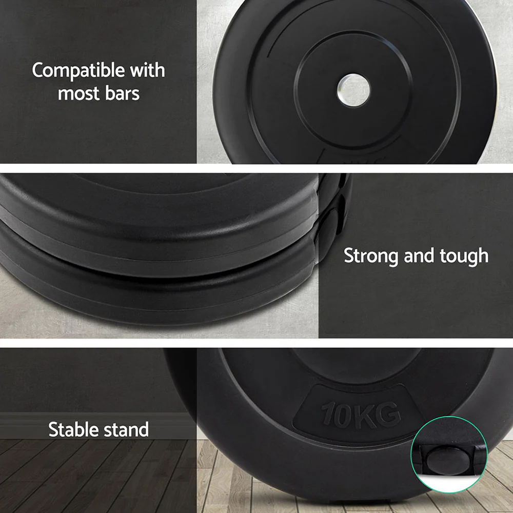 Everfit 80kg Barbell Weight Plates Standard Home Gym Press Fitness Exercise - Image 4