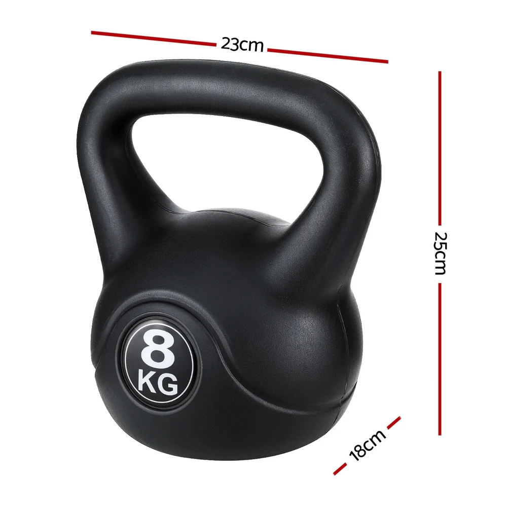 Everfit 8kg Kettlebell Set Weight Lifting Bench Dumbbells Kettle Bell Gym Home - Image 2