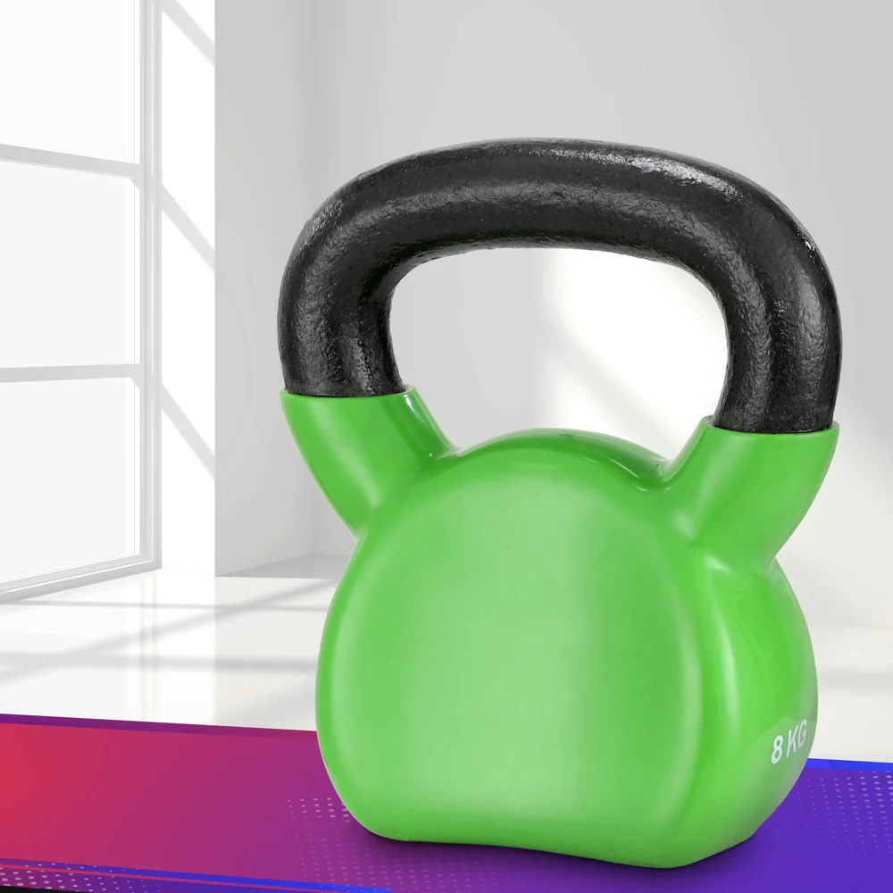 Everfit 8kg Kettlebell Set Weightlifting Bench Dumbbells Kettle Bell Gym Home - Image 2