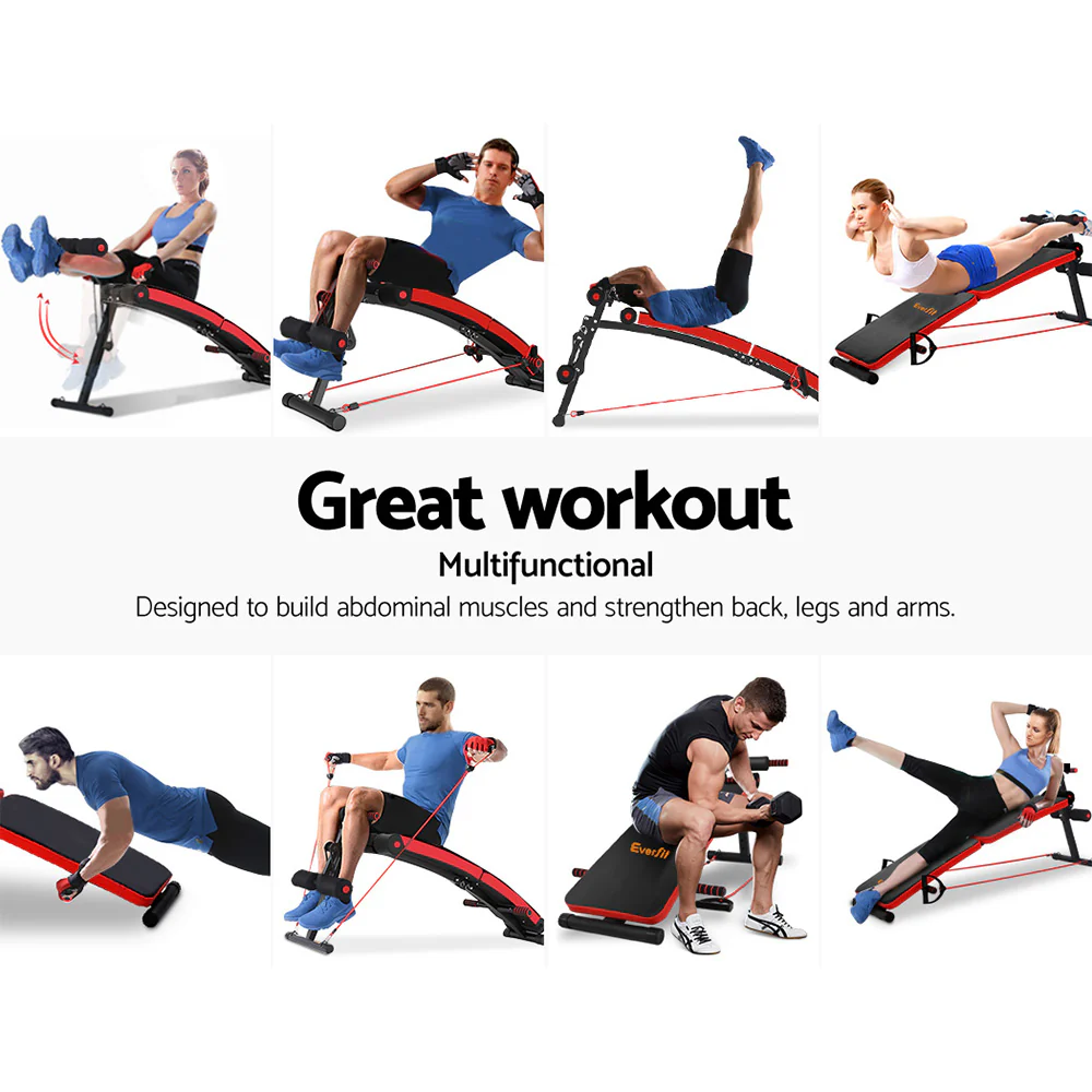 Everfit Weight Bench Sit Up Bench Press Foldable Home Gym Equipment - Image 4