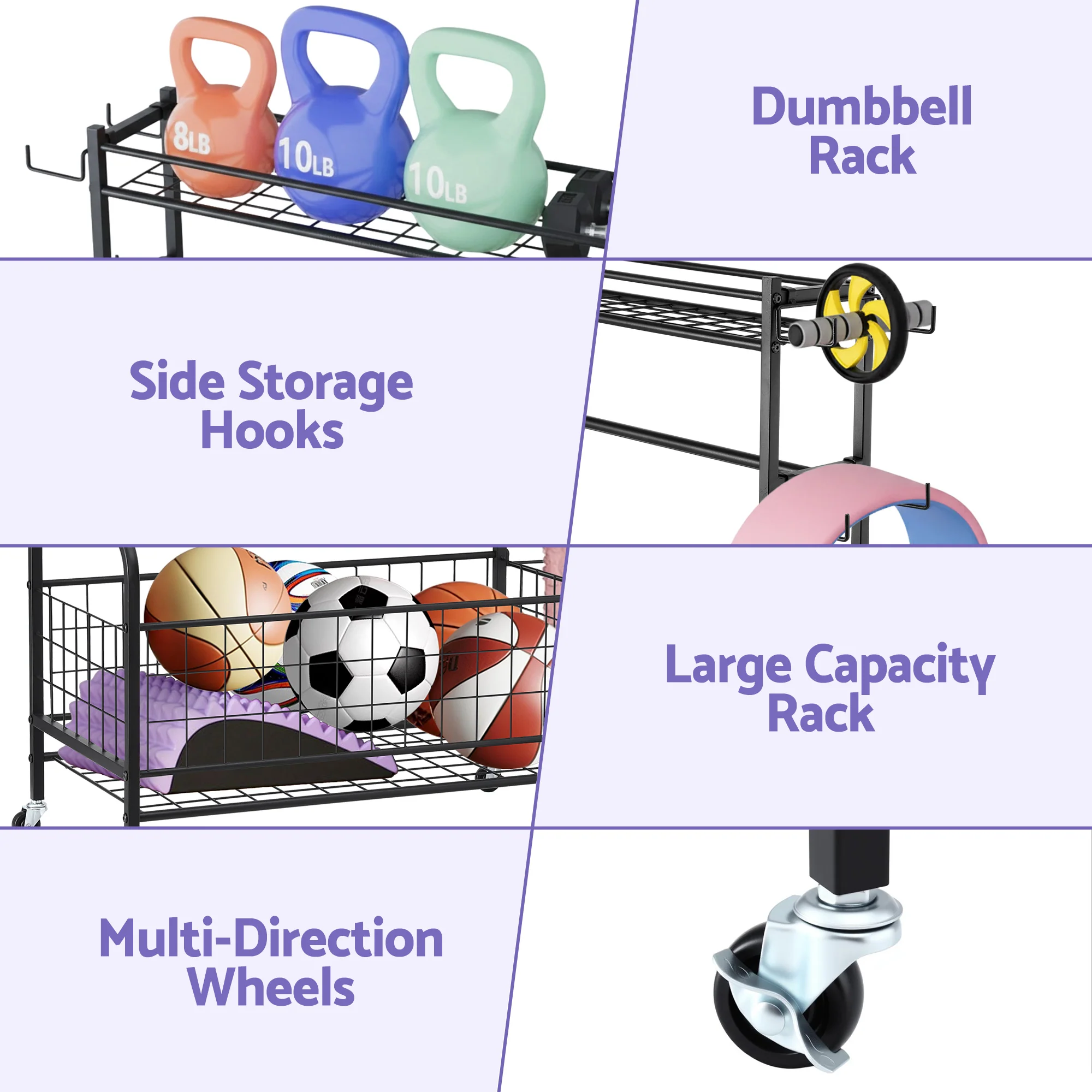 Everfit Dumbbell Rack Weight Rack for Dumbbells Home Gym Storage Black - Image 6