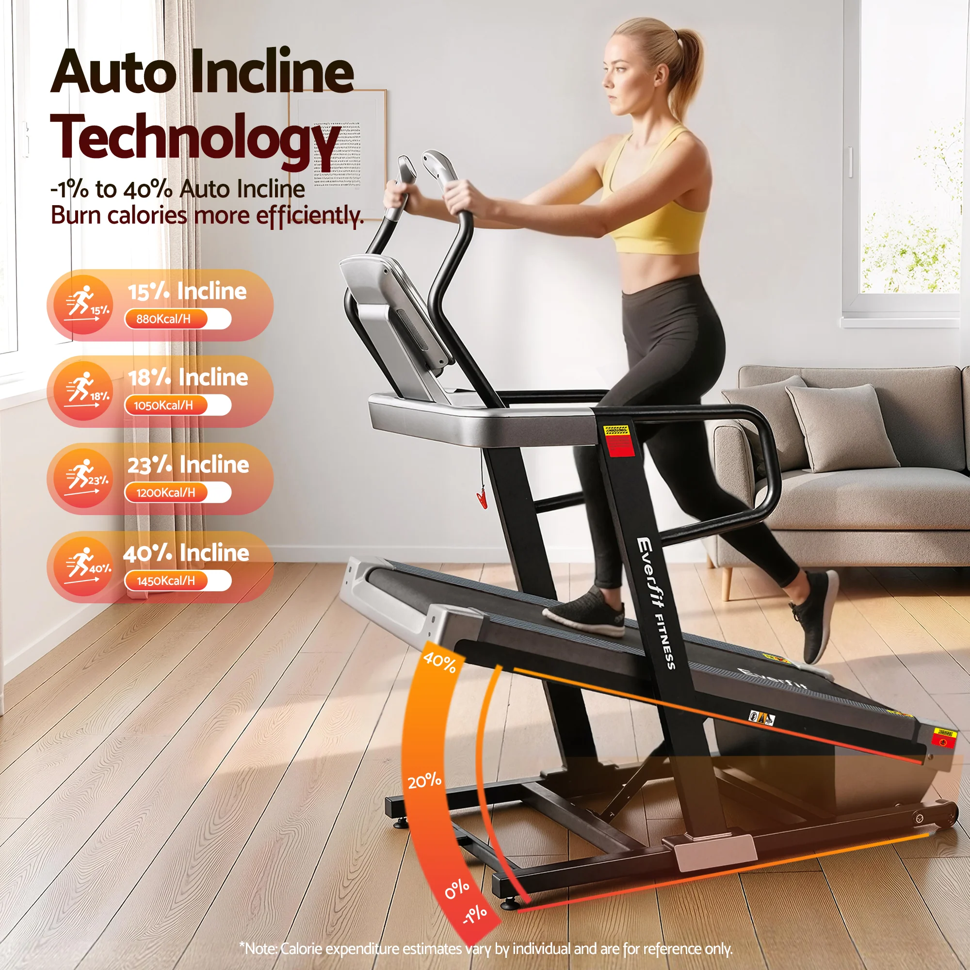 Everfit Treadmill Electric Incline Trainer Professional Home Gym Fitness Machine - Image 3