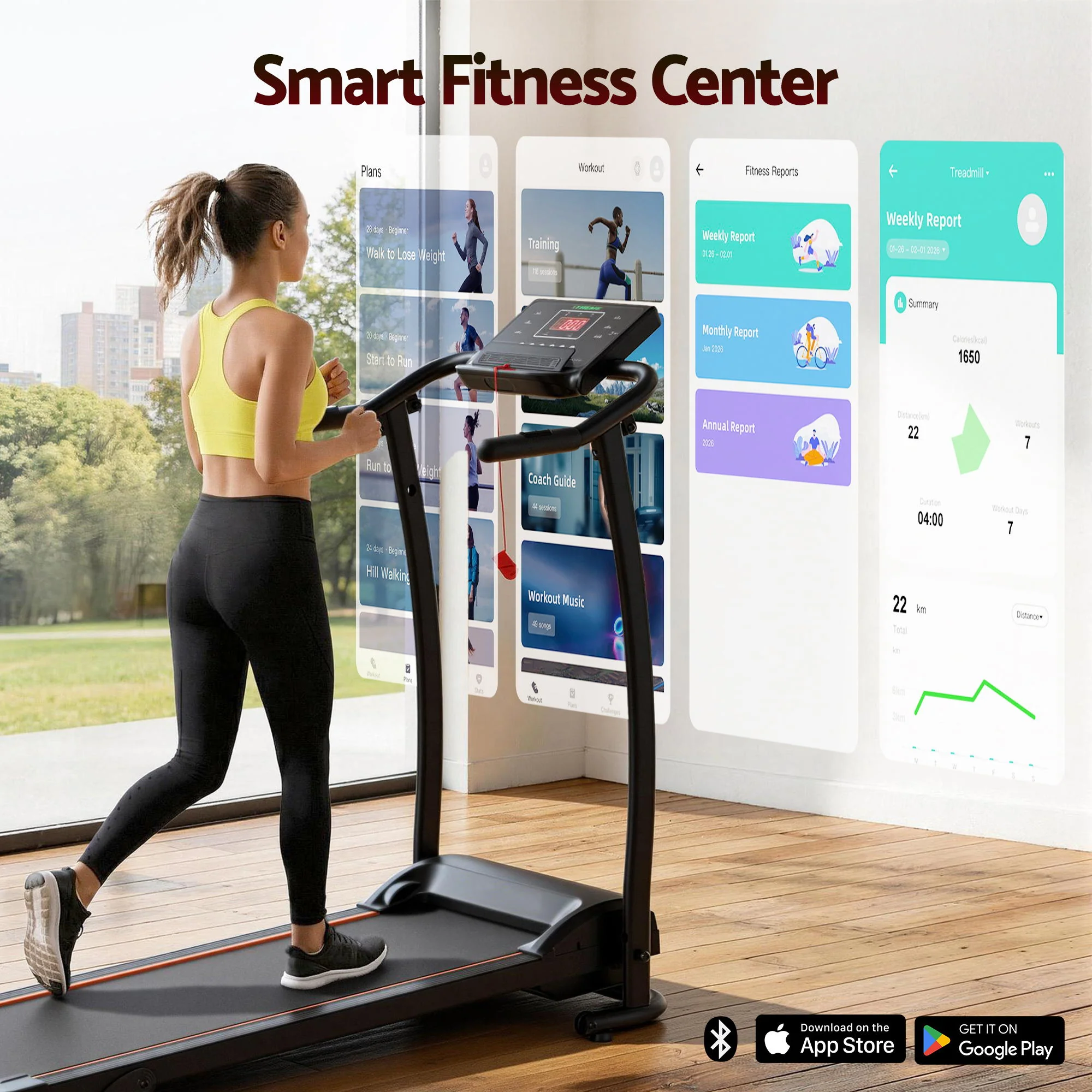 Everfit Treadmill Electric Home Gym Fitness Exercise Machine Foldable 370mm - Image 6