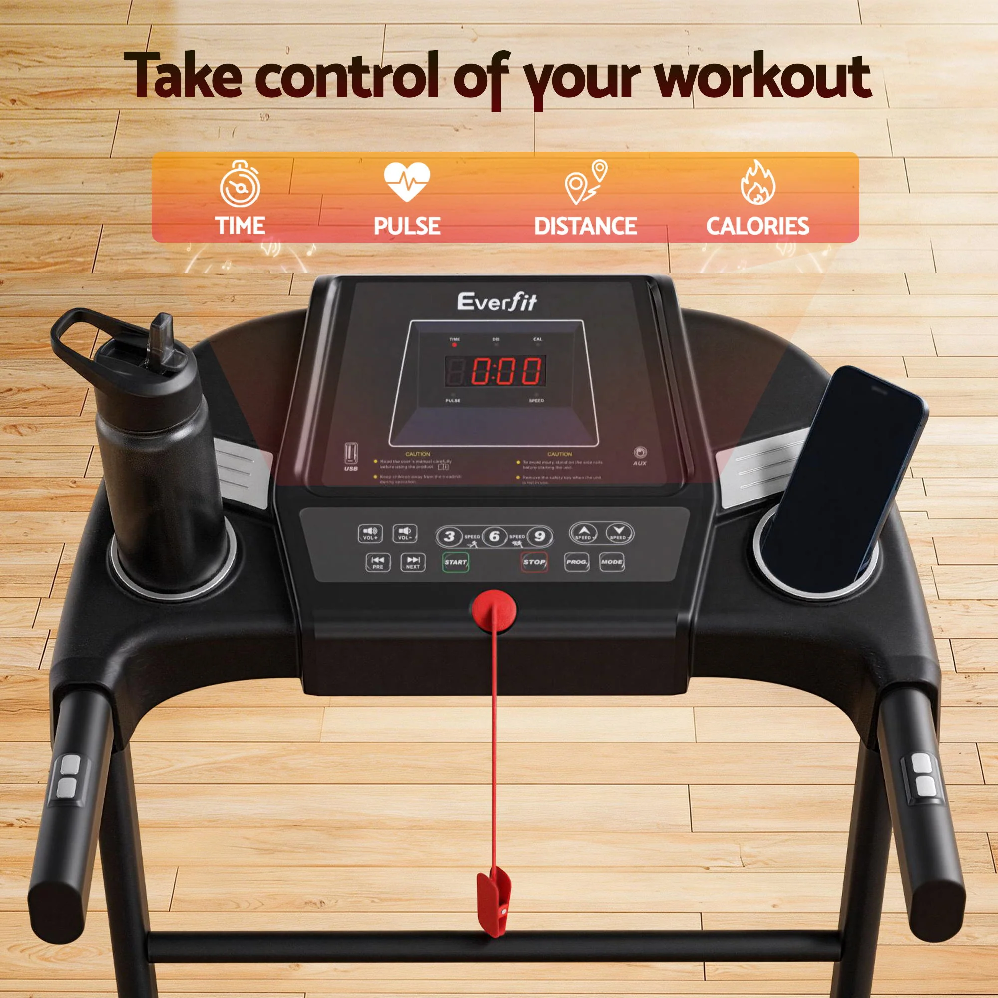 Everfit Treadmill Electric Home Gym Fitness Exercise Equipment Incline 400mm - Image 7