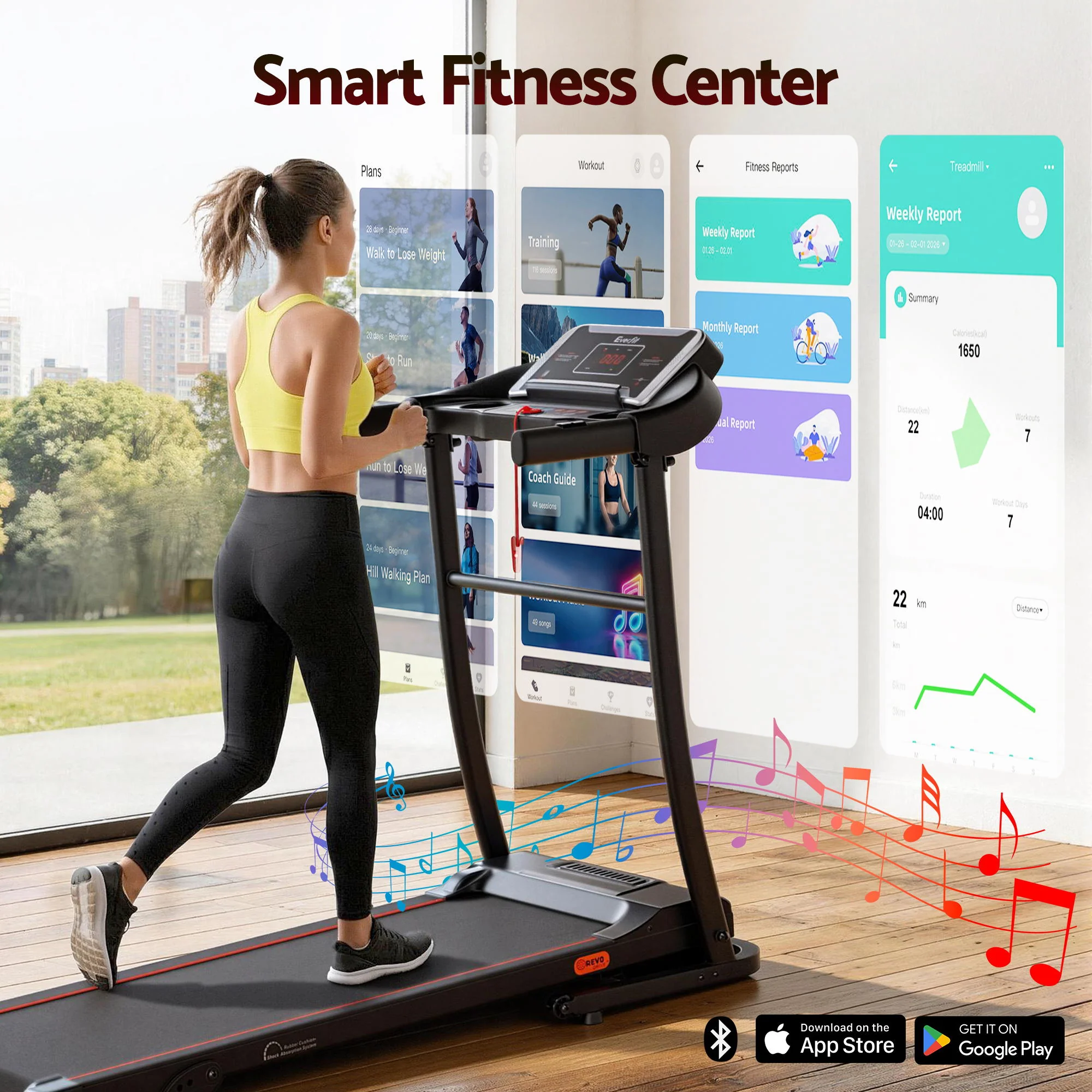 Everfit Treadmill Electric Home Gym Fitness Exercise Machine Incline 400mm - Image 6