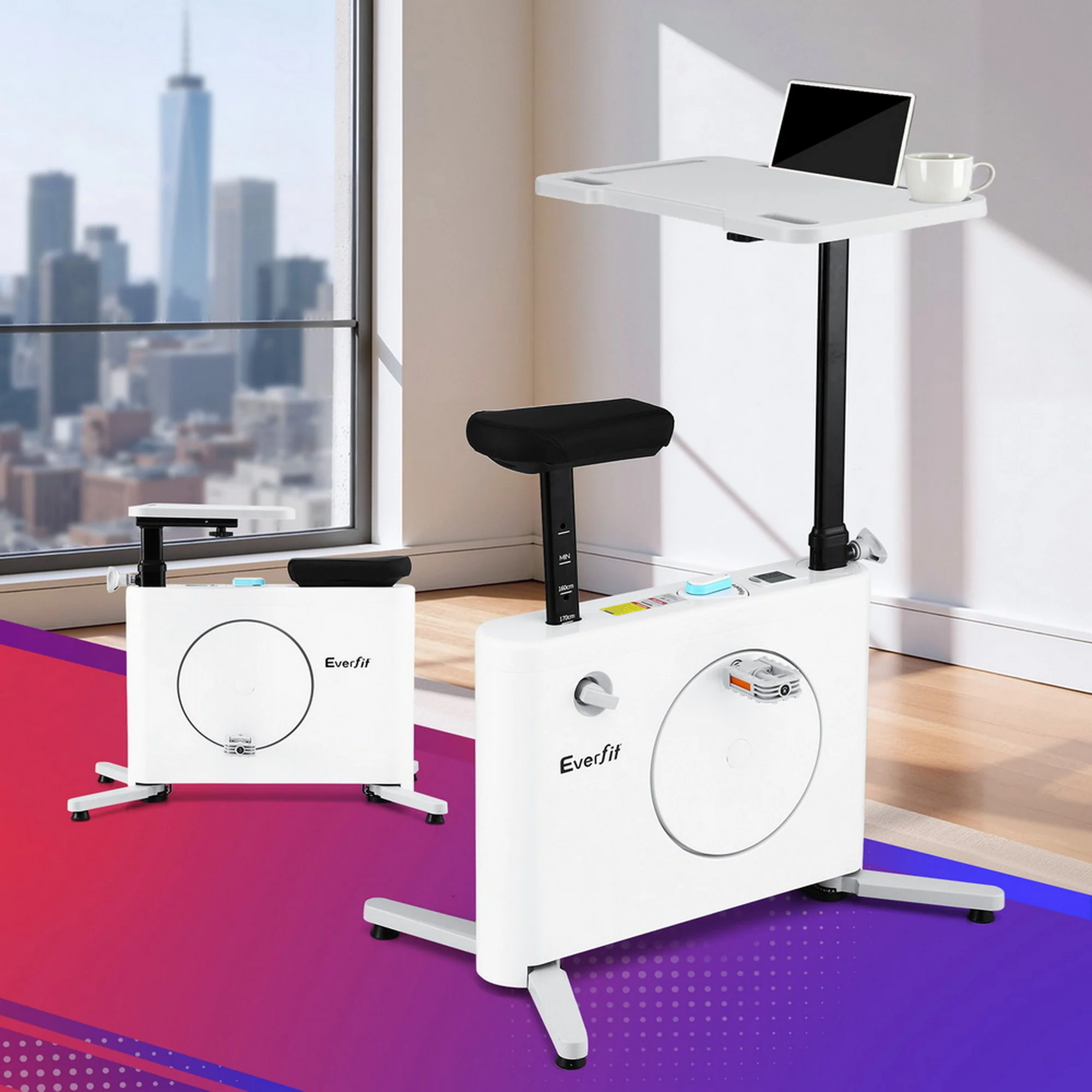 Everfit Exercise Bike Magnetic Desk Bike with Tabletop Fitness Home Workout Gym - Image 8