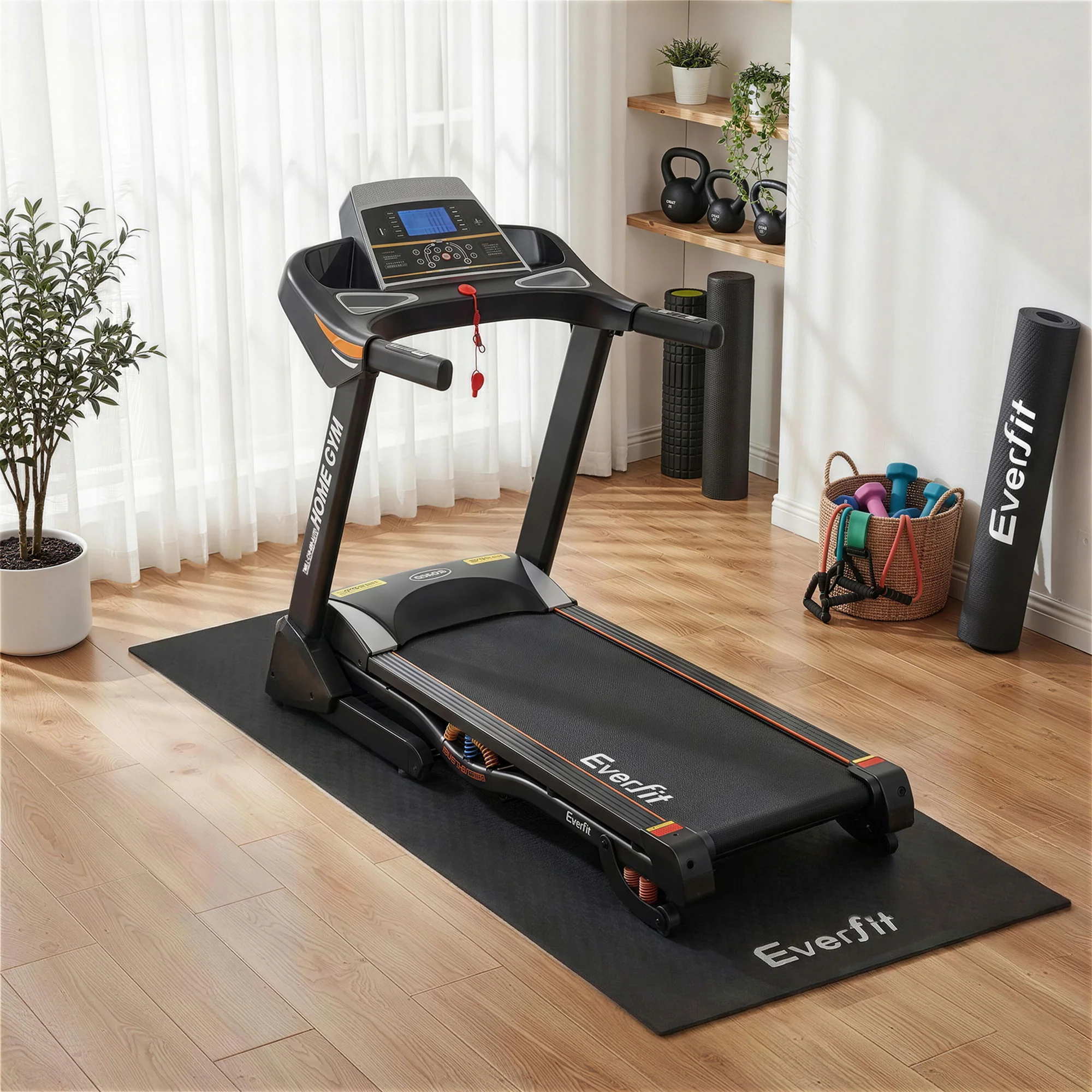 Everfit Exercise Equipment Mat Treadmill Floor Rug Home Gym Bike Fitness Yoga 2M - Image 8