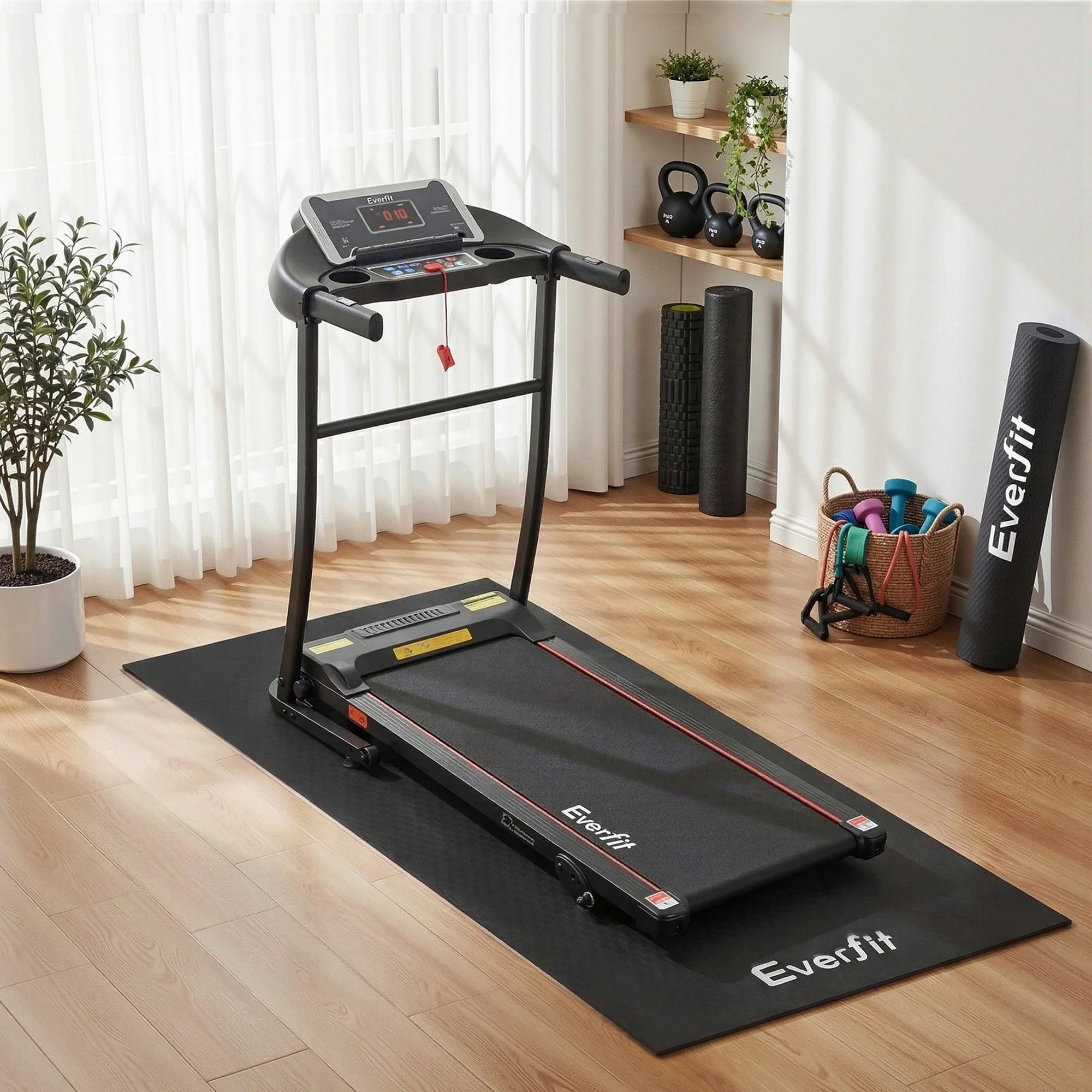 Everfit Exercise Equipment Mat Treadmill Floor Rug Home Gym Fitness Yoga 1.8M - Image 8
