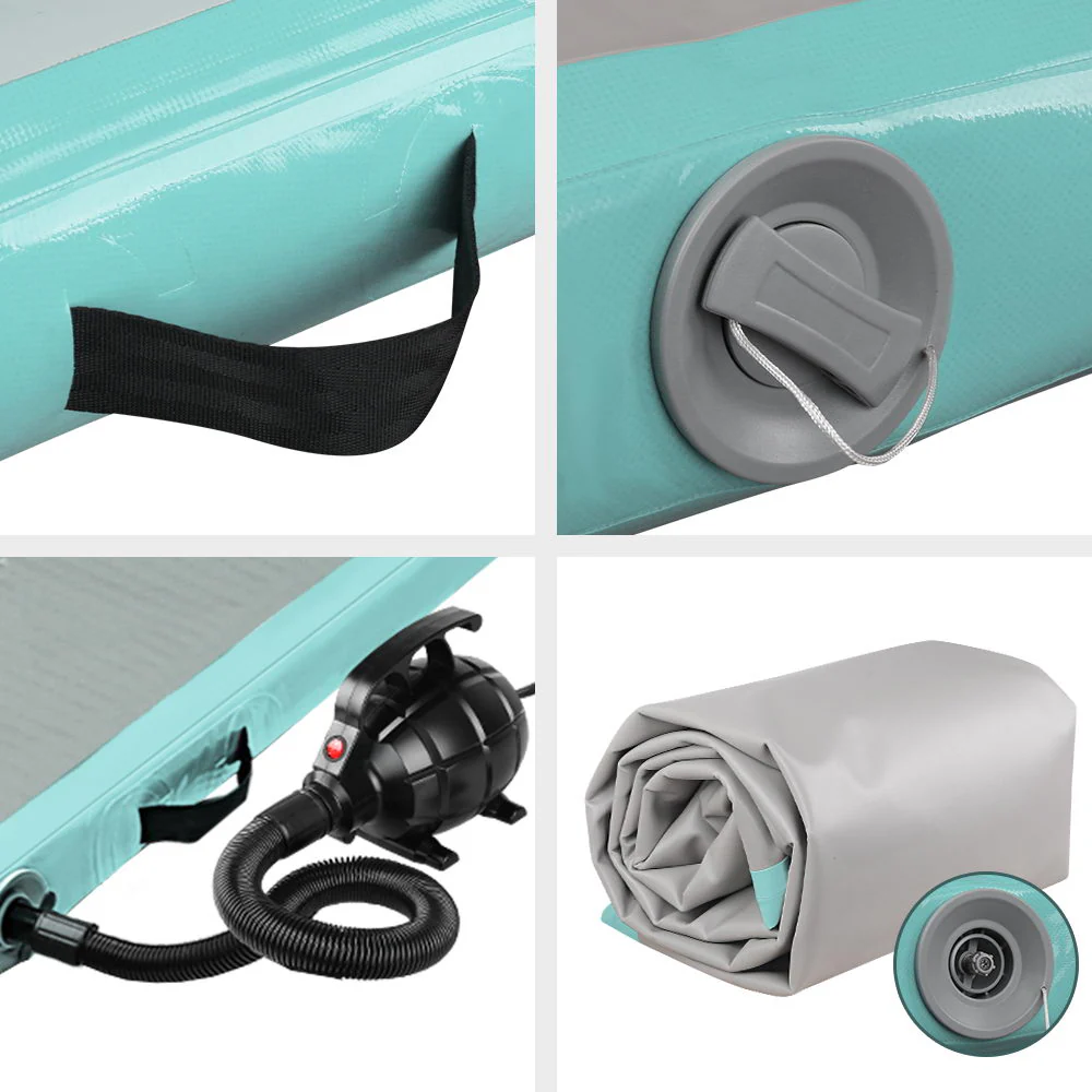 Everfit GoFun 3X1M Inflatable Air Track Mat with Pump Tumbling Gymnastics Green - Image 3