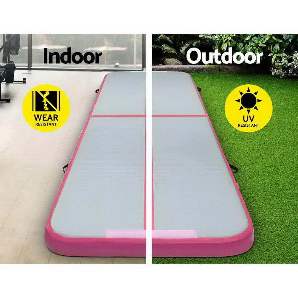 Everfit GoFun 3X1M Inflatable Air Track Mat with Pump Tumbling Gymnastics Pink - Image 5