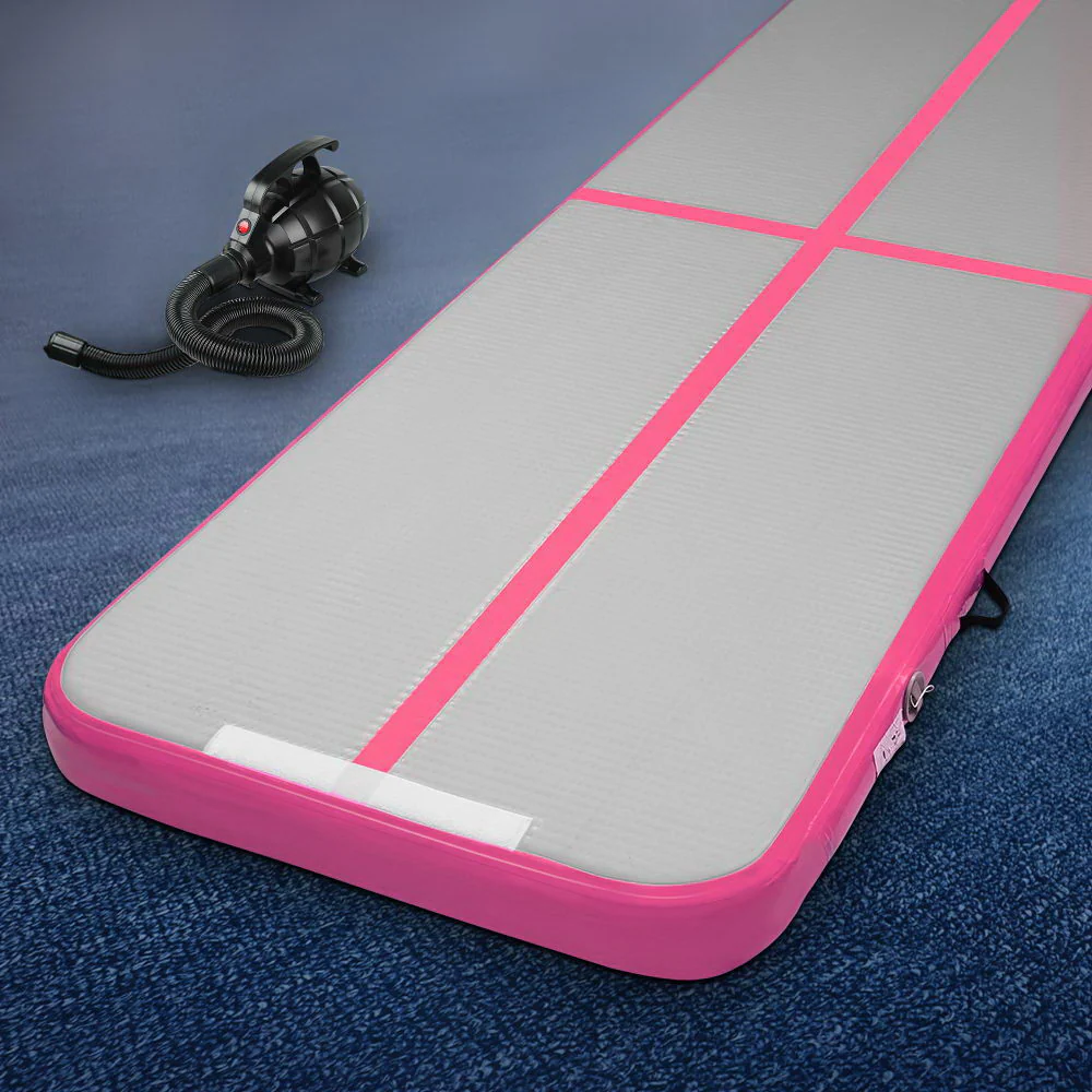 Everfit GoFun 3X1M Inflatable Air Track Mat with Pump Tumbling Gymnastics Pink - Image 7