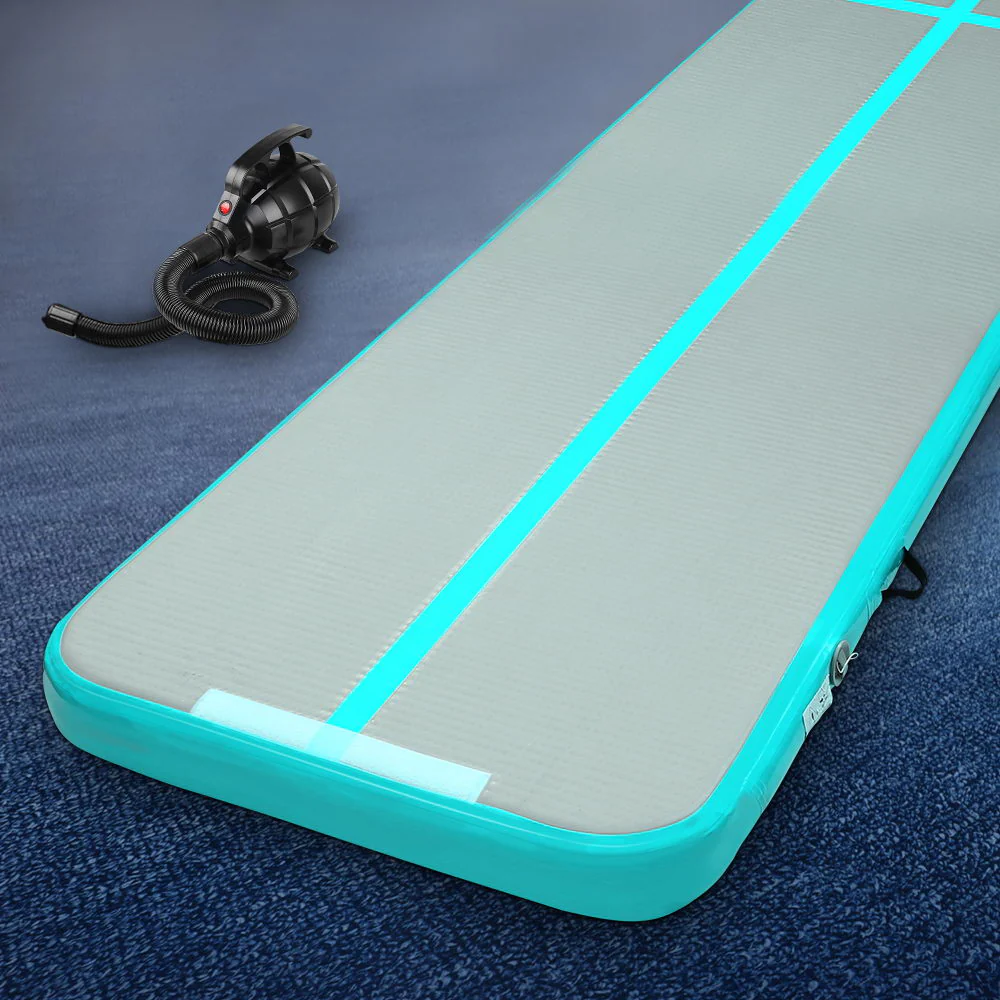 Everfit GoFun 5X1M Inflatable Air Track Mat with Pump Tumbling Gymnastics Green - Image 7
