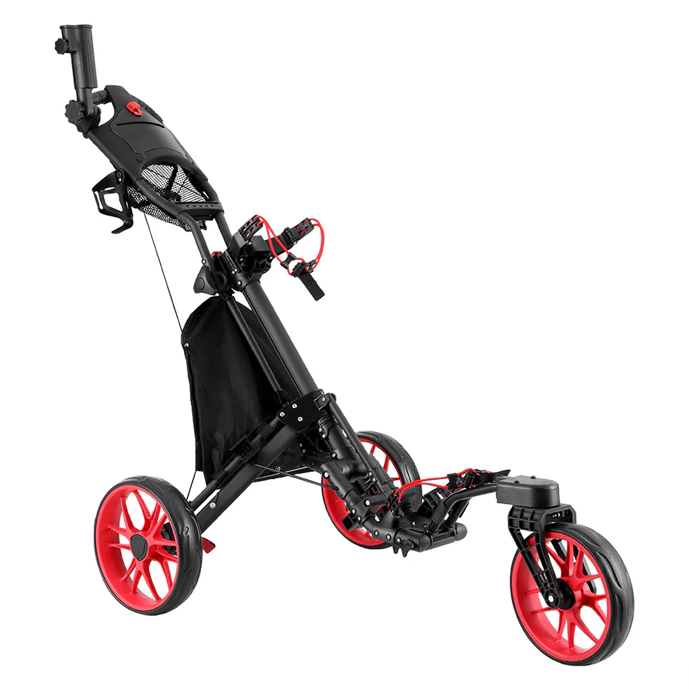 Everfit Golf Buggy Foldable Trolley Golf Cart Swivel Wheel Umbrella Bottle Stand - Image 4