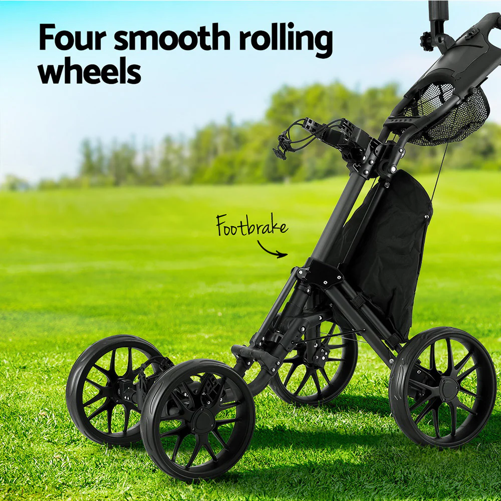 Everfit Golf Buggy Foldable Trolley Golf Cart Wheels Umbrella Bottle Holder - Image 6