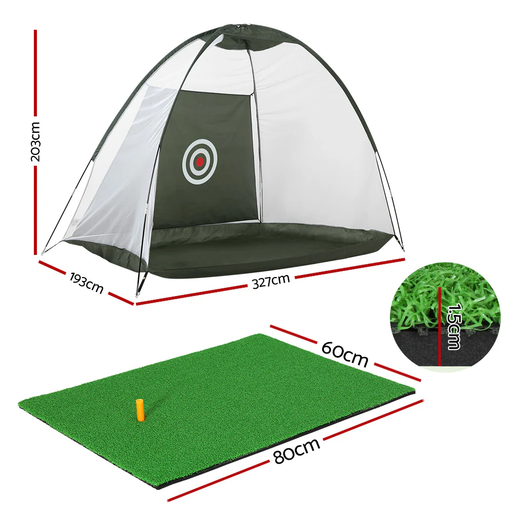 Everfit 3M Golf Practice Net And Training Mat Set Driving Target Green - Image 2