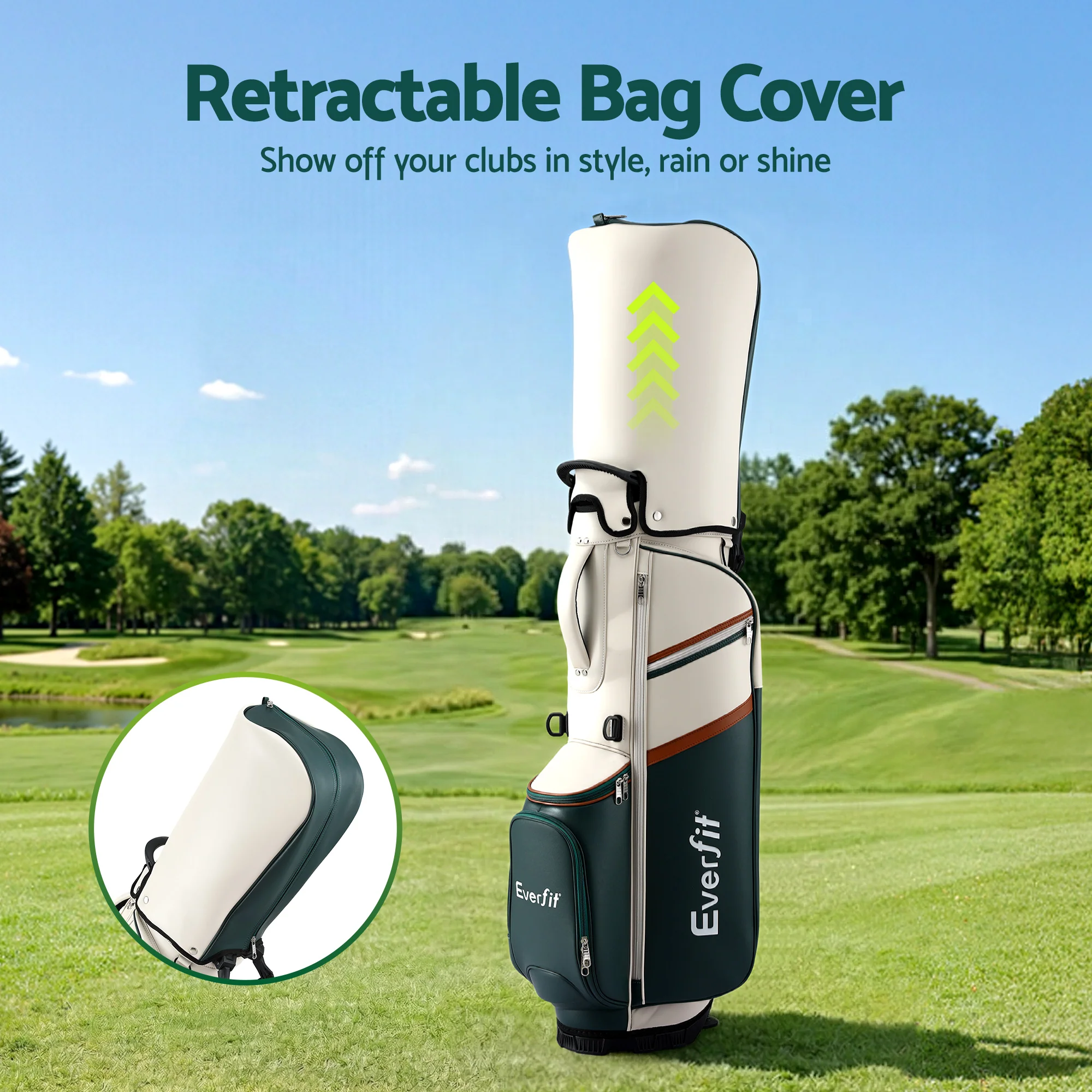 Everfit Golf Stand Bag Lightweight Carry Bag Dual Strap Club Divider - Image 4