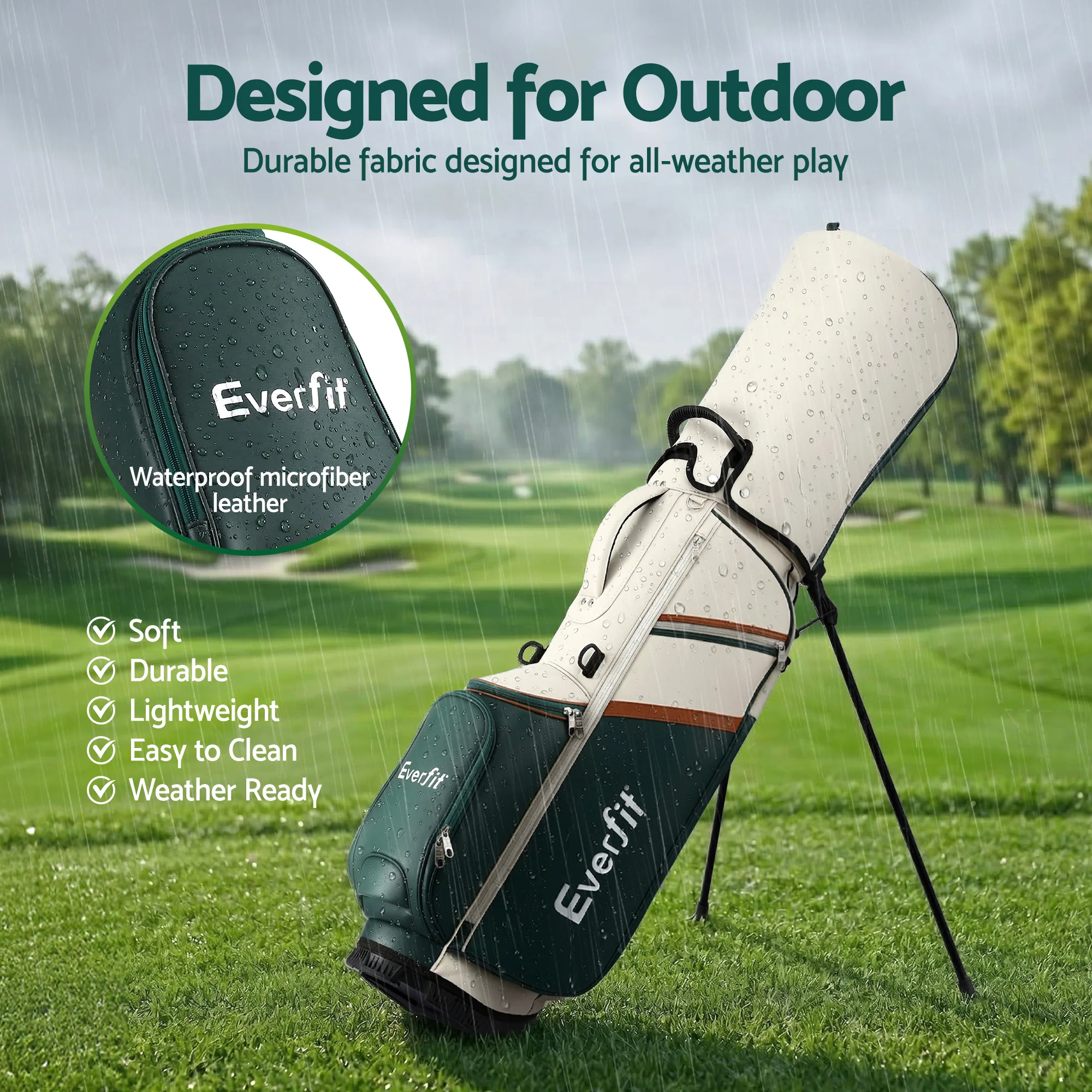 Everfit Golf Stand Bag Lightweight Carry Bag Dual Strap Club Divider - Image 6