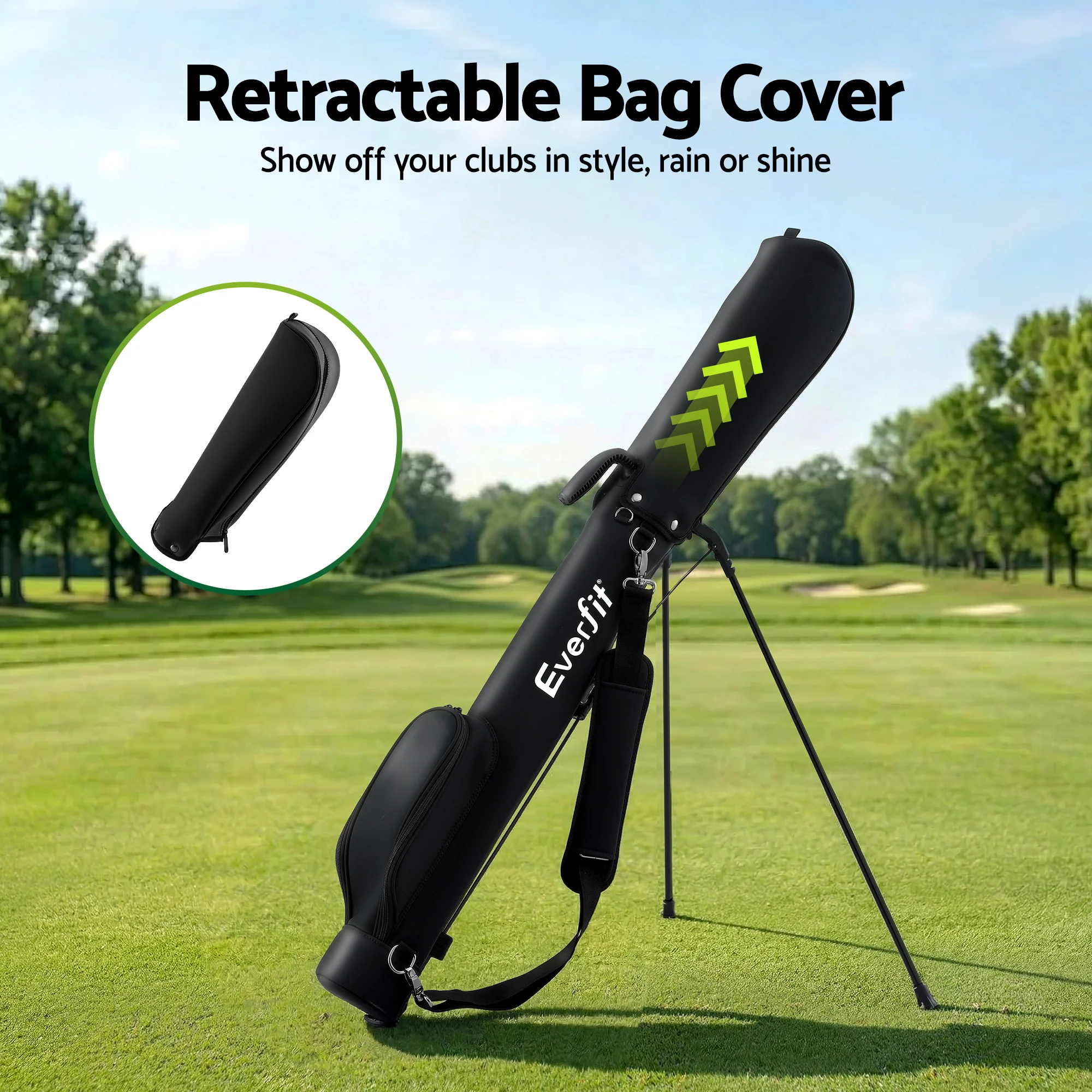 Everfit Golf Stand Bag Lightweight Sunday Pitch And Putt Bag Black - Image 4