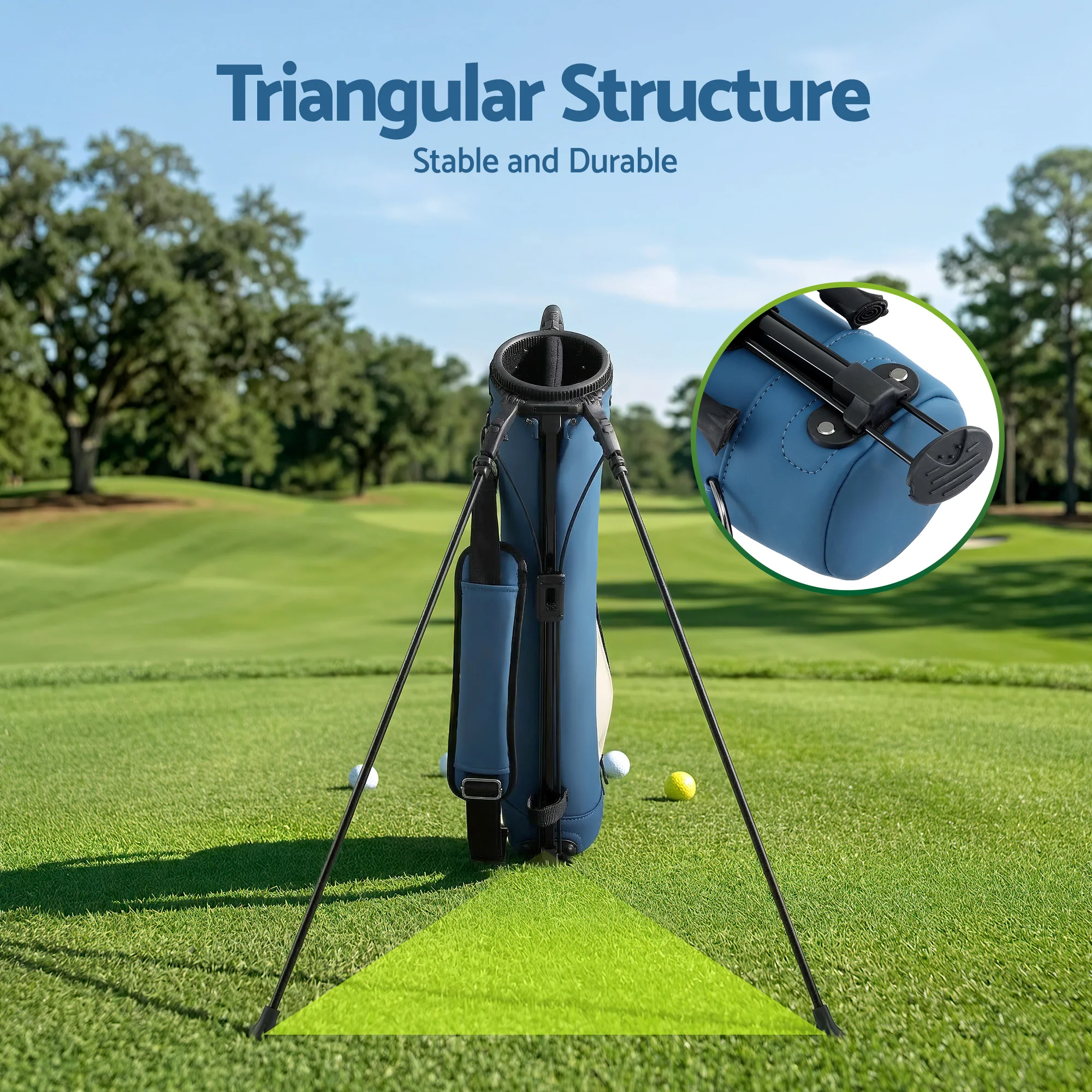 Everfit Golf Stand Bag Lightweight Sunday Pitch And Putt Bag Blue - Image 5