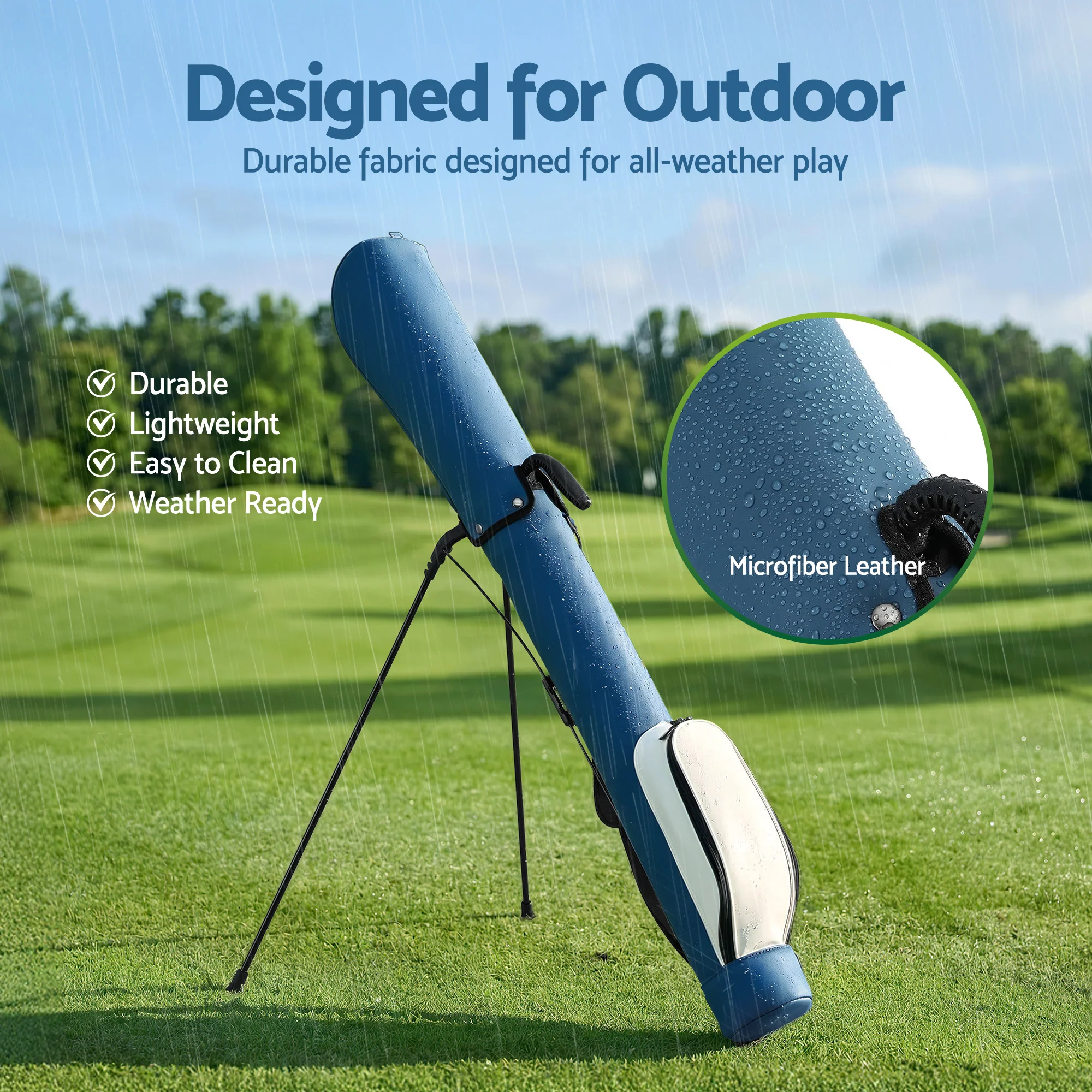Everfit Golf Stand Bag Lightweight Sunday Pitch And Putt Bag Blue - Image 6