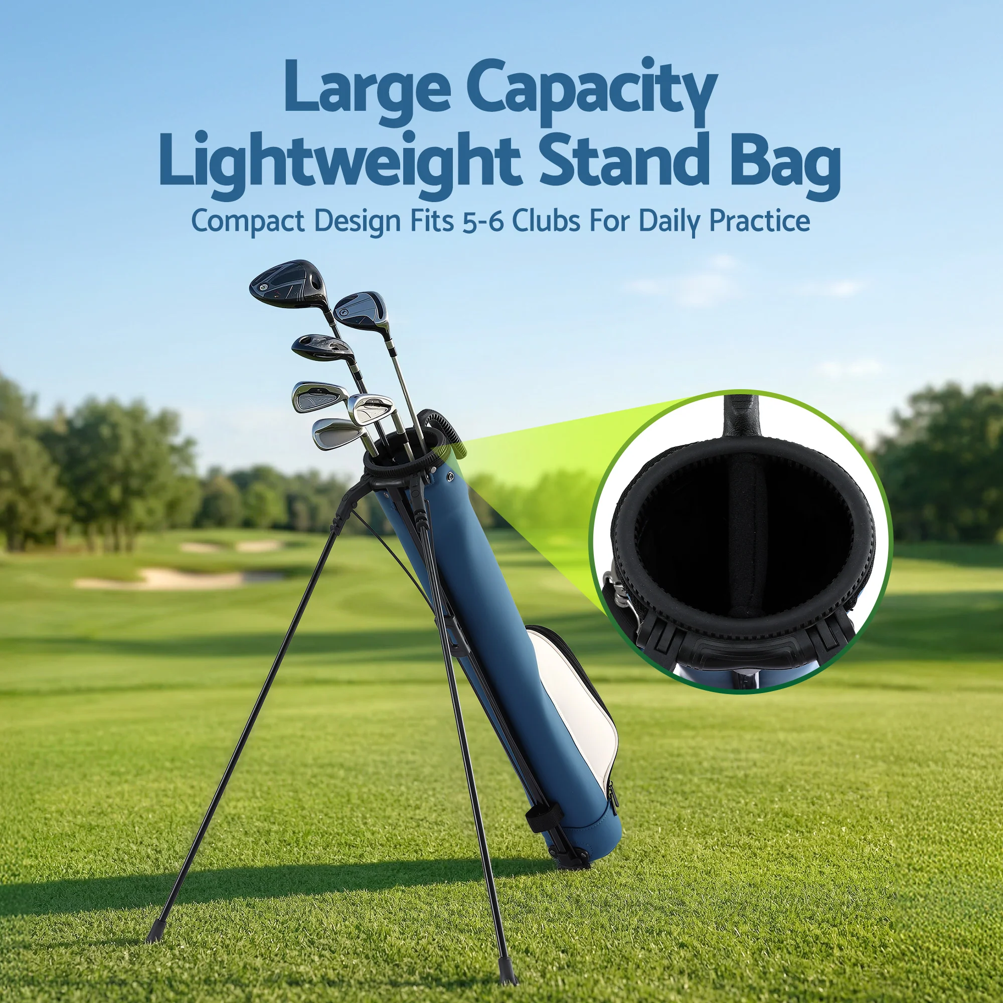 Everfit Golf Stand Bag Lightweight Sunday Pitch And Putt Bag Blue - Image 7