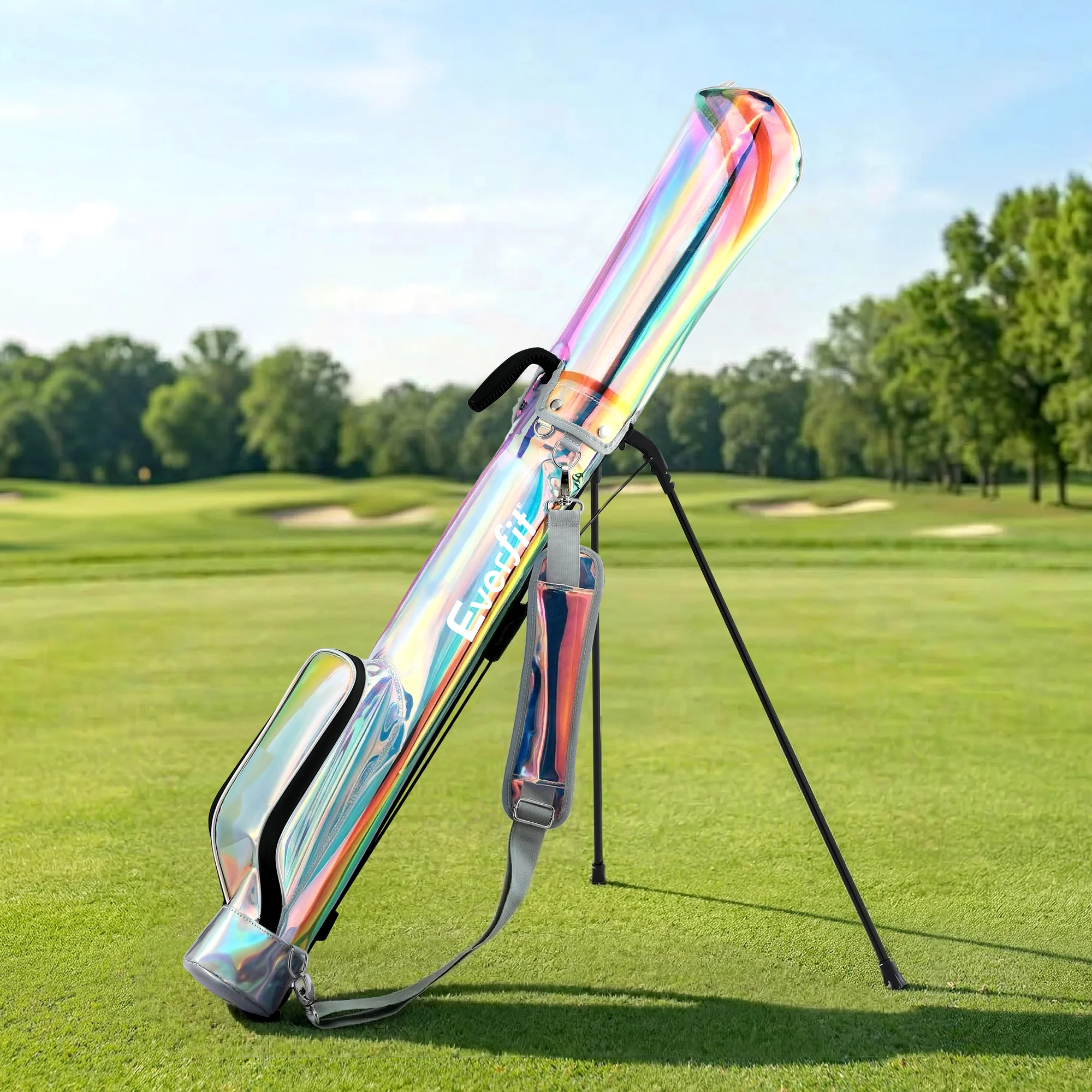 Everfit Golf Stand Bag Lightweight Sunday Pitch And Putt Bag Holographic - Image 8