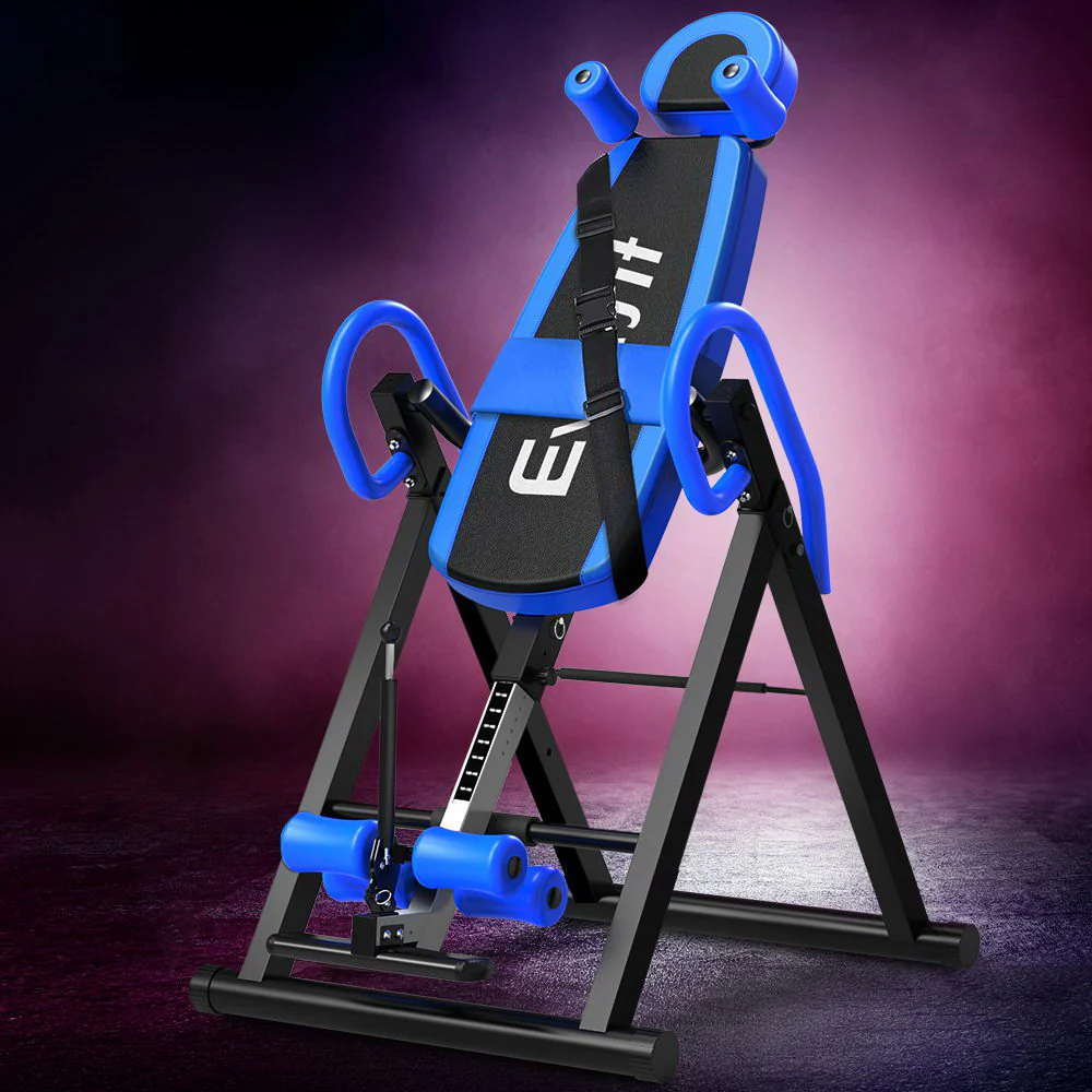 Everfit Inversion Table Gravity Exercise Inverter Back Stretcher Home Gym Blue - Image 7
