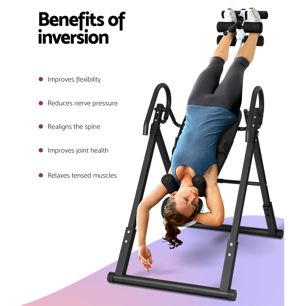 Everfit Inversion Table Gravity Exercise Inverter Back Stretcher Home Gym Grey - Image 5