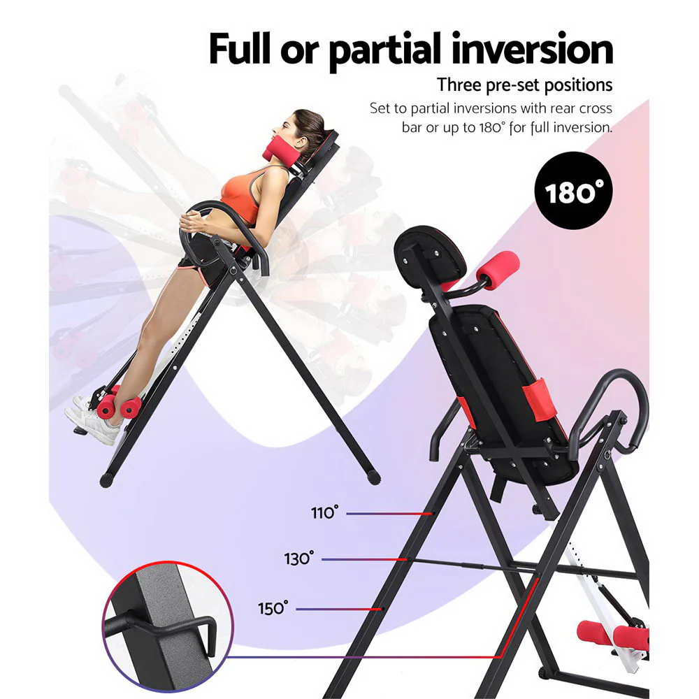 Everfit Inversion Table Gravity Exercise Inverter Back Stretcher Home Gym Black - Image 5