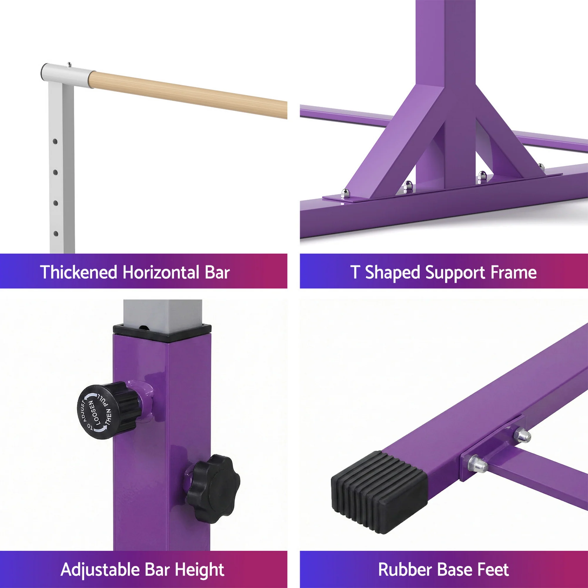 Everfit Kids Gymnastics Bar Pull Up Station Monkey Bar Adjustable Indoor Garden - Image 7