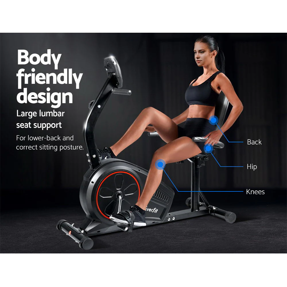 Everfit Exercise Bike Magnetic Recumbent Indoor Cycling Home Gym Cardio 8 Level - Image 3