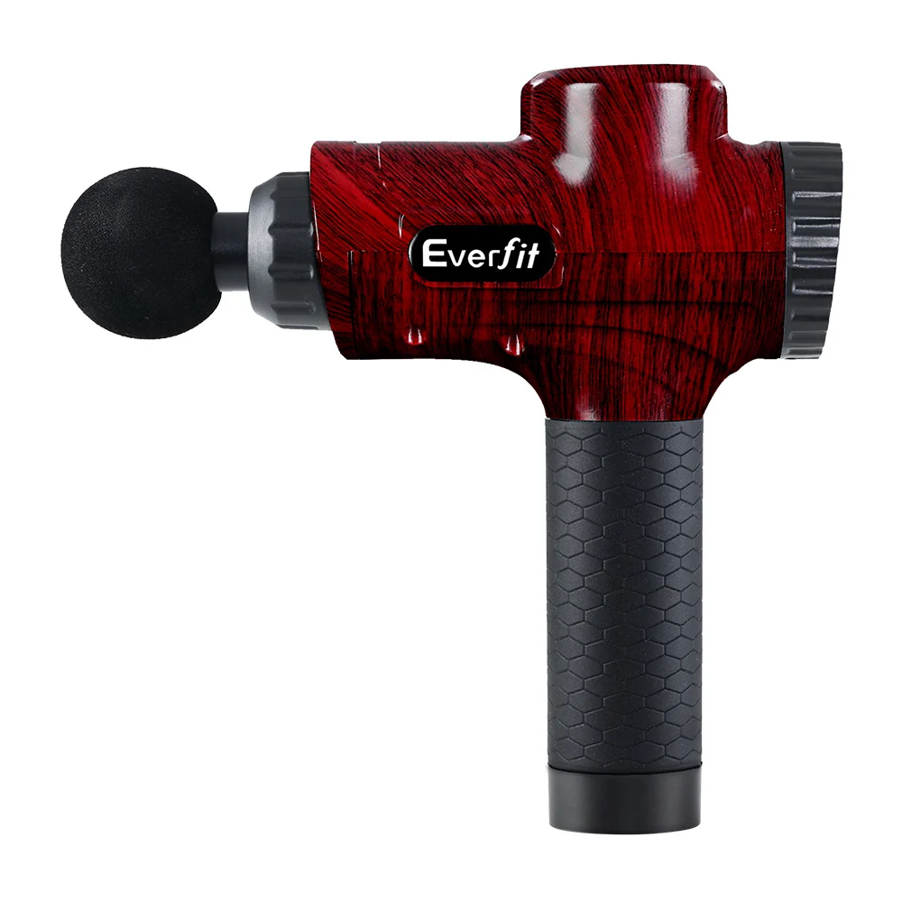 Everfit Massage Gun 30 Speed 6 Heads Vibration Muscle Massager Chargeable Red - Image 4