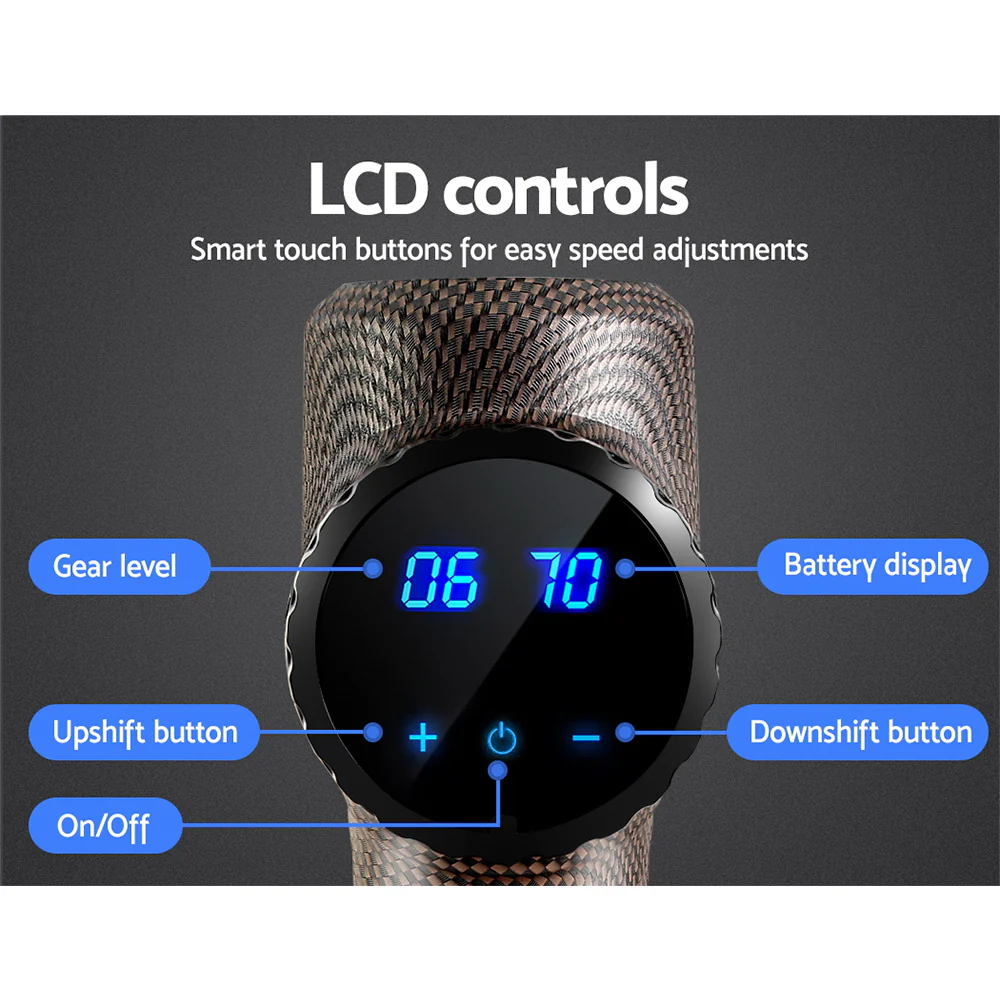 Everfit Massage Gun 6 Heads Massager Electric LCD Vibration Relief Percussion - Image 7