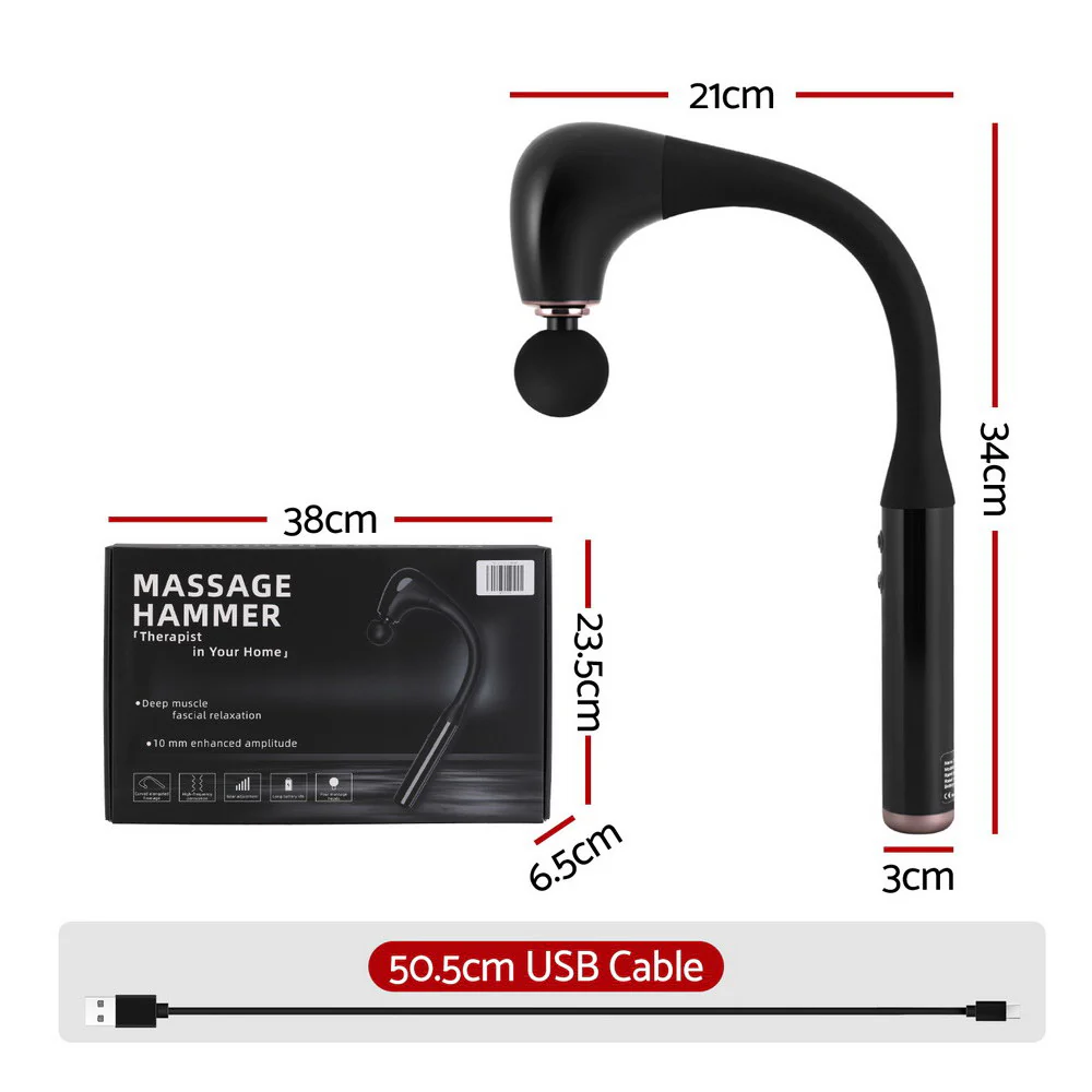 Everfit Massage Gun U-shaped Extended Handle Percussion Massager 4 Heads - Image 2