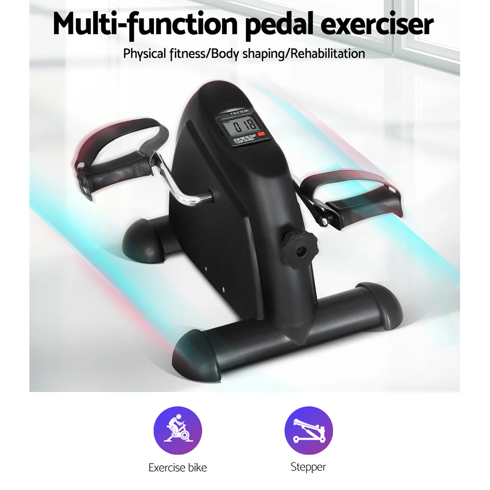 Everfit Pedal Exerciser Mini Exercise Bike Cross Trainer Black - Image 3