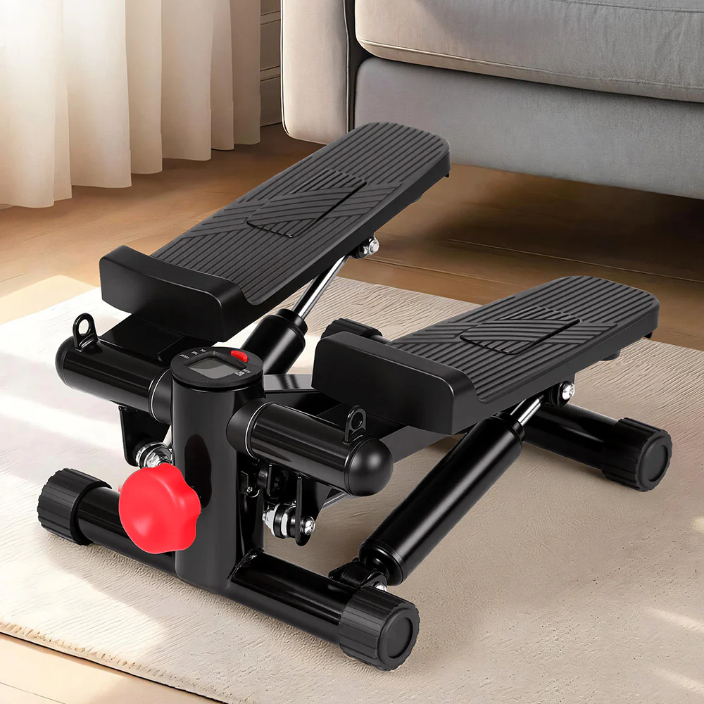 Everfit Mini Stepper with Resistance Rope Aerobic for Exercise Compact Home Workout Black - Image 7