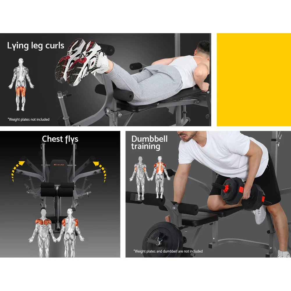 Everfit Weight Bench 8 in 1 Bench Press Adjustable Home Gym Station 200kg - Image 5