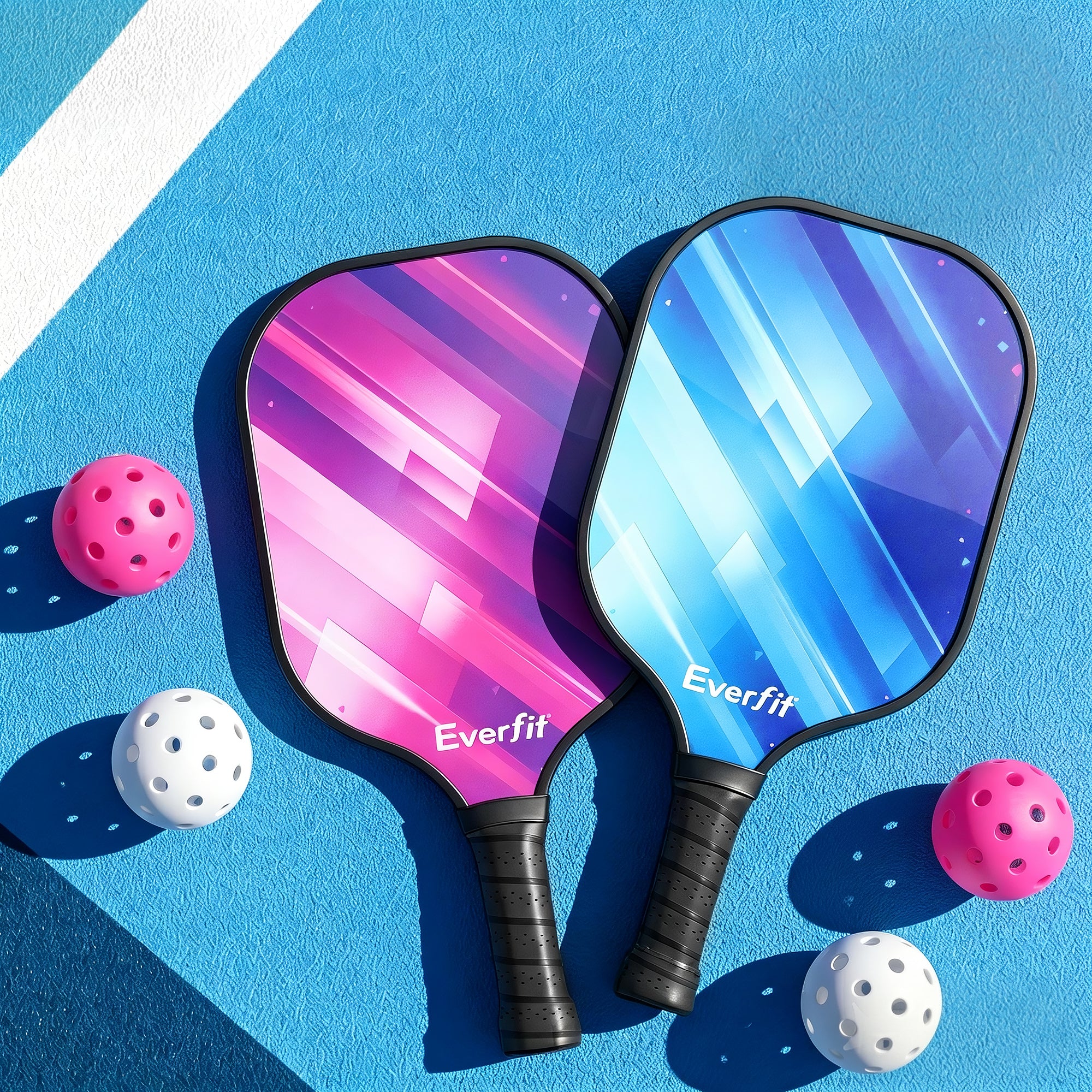 Everfit Pickleball Paddle Set Fibreglass Racquet Honeycomb Core With Bag - Image 7