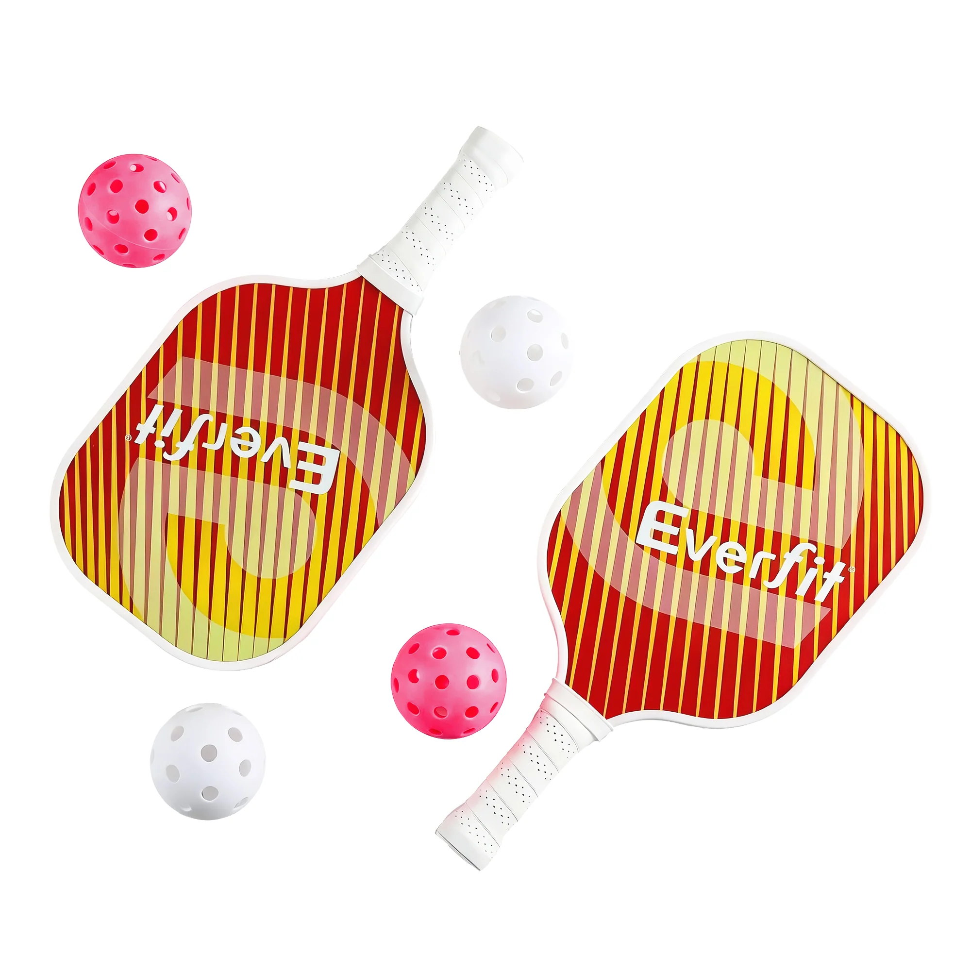 Everfit Pickleball Paddle Set Fibreglass Racquet Honeycomb Core With Bag Orange - Image 3