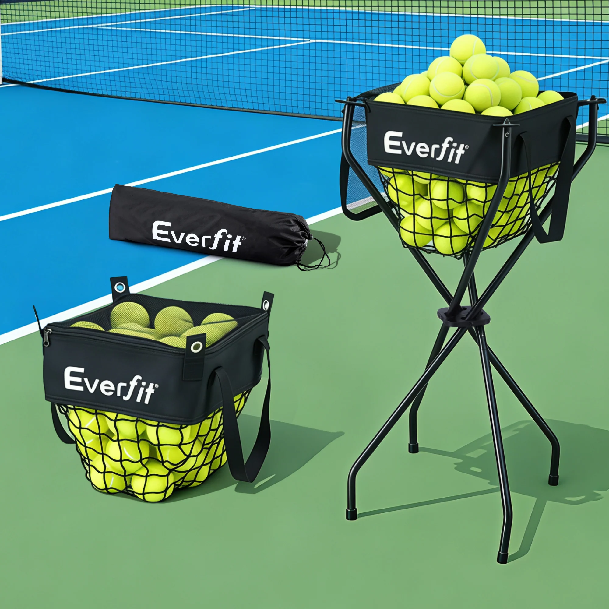Everfit Portable Ball Cart Foldable Pickleball Tennis Baseball Softball - Image 8