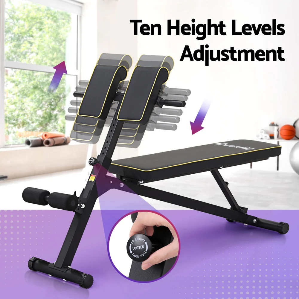 Everfit Roman Chair Adjustable Weight Bench Strength Training Preacher Curls - Image 6