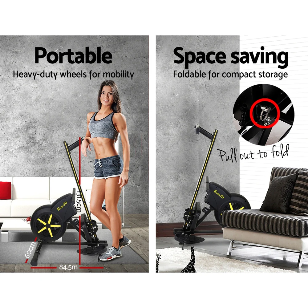 Everfit Rowing Machine Air Rower Exercise Fitness Gym Home Cardio - Image 6