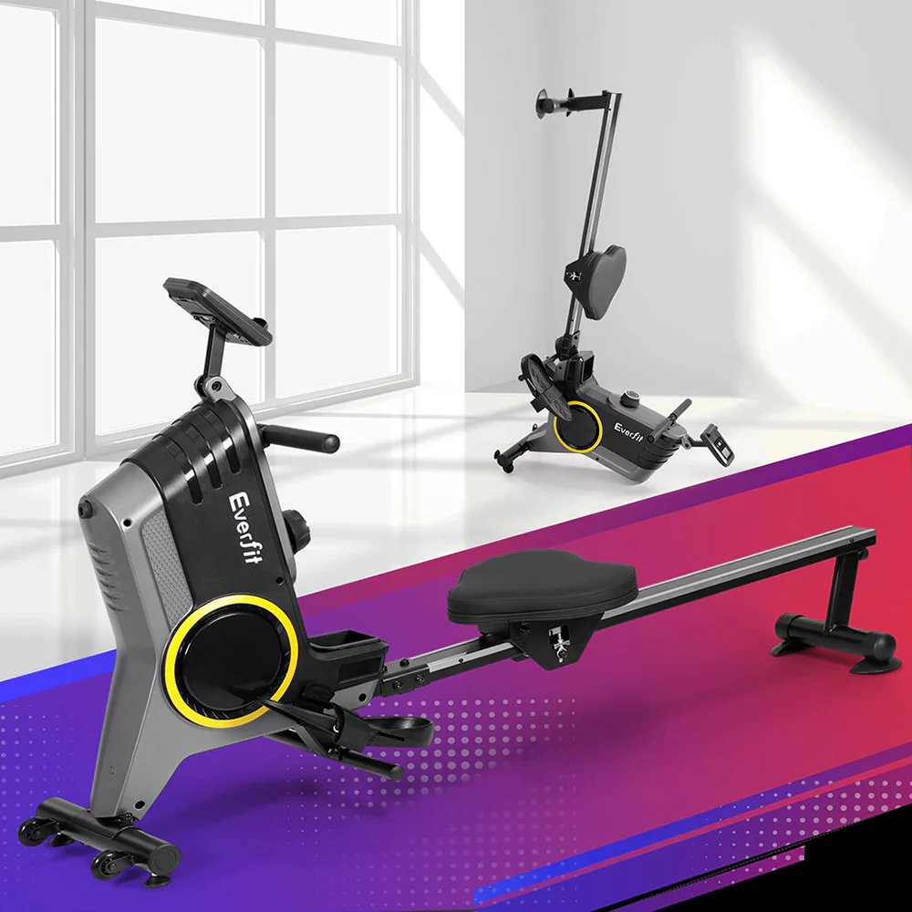 Everfit Rowing Machine 12 Levels Magnetic Rower Fitness Gym Cardio Workout - Image 2