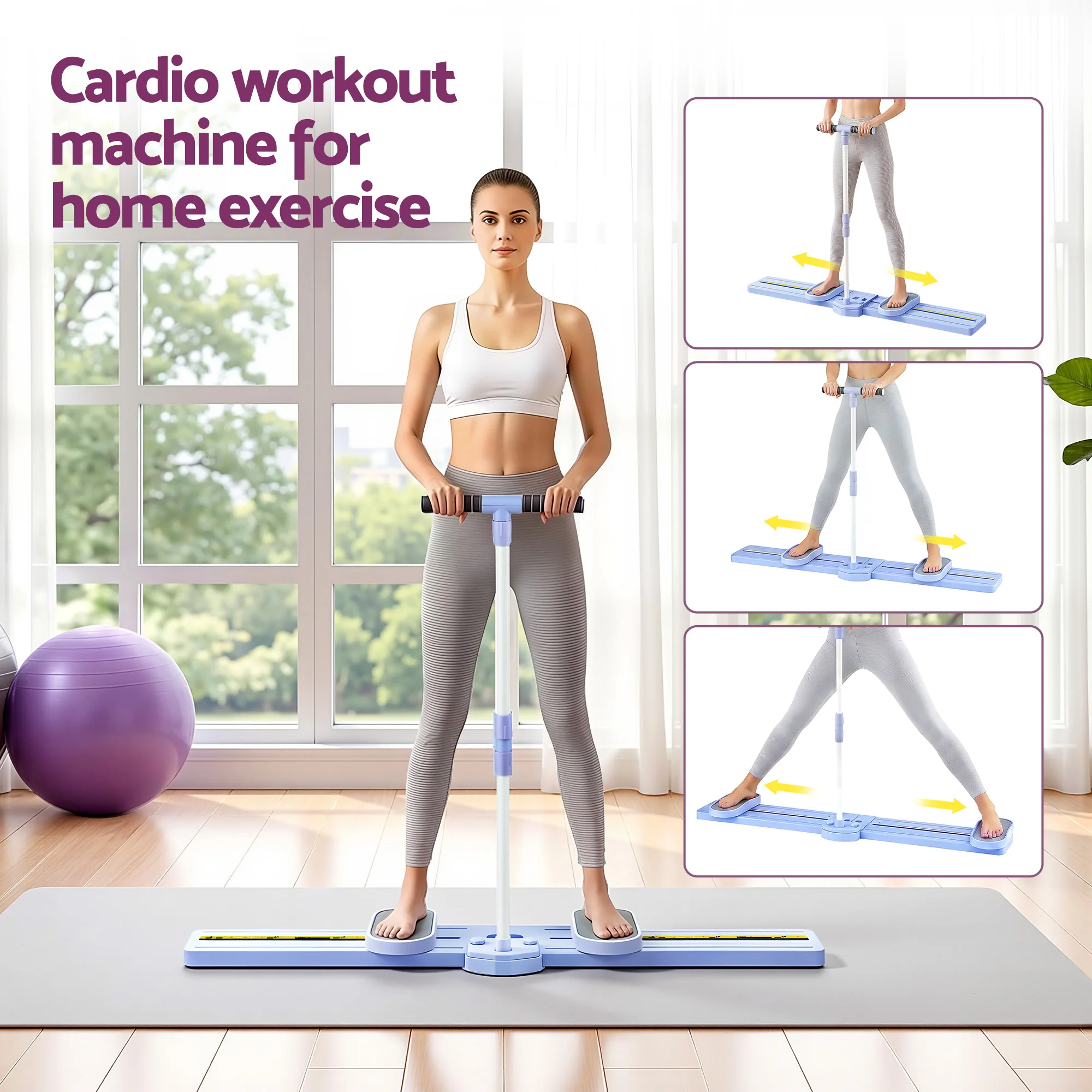 Everfit Thigh Hip Exerciser Home Ski Leg Trainer Machine Fitness Cardio Foldable - Image 4