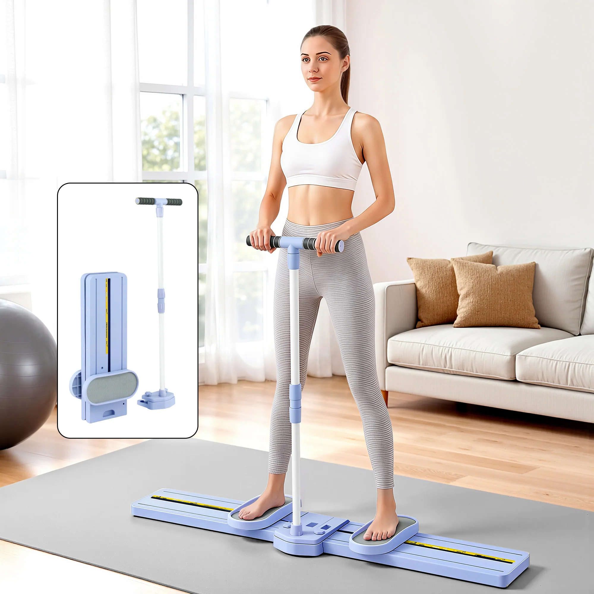 Everfit Thigh Hip Exerciser Home Ski Leg Trainer Machine Fitness Cardio Foldable - Image 8