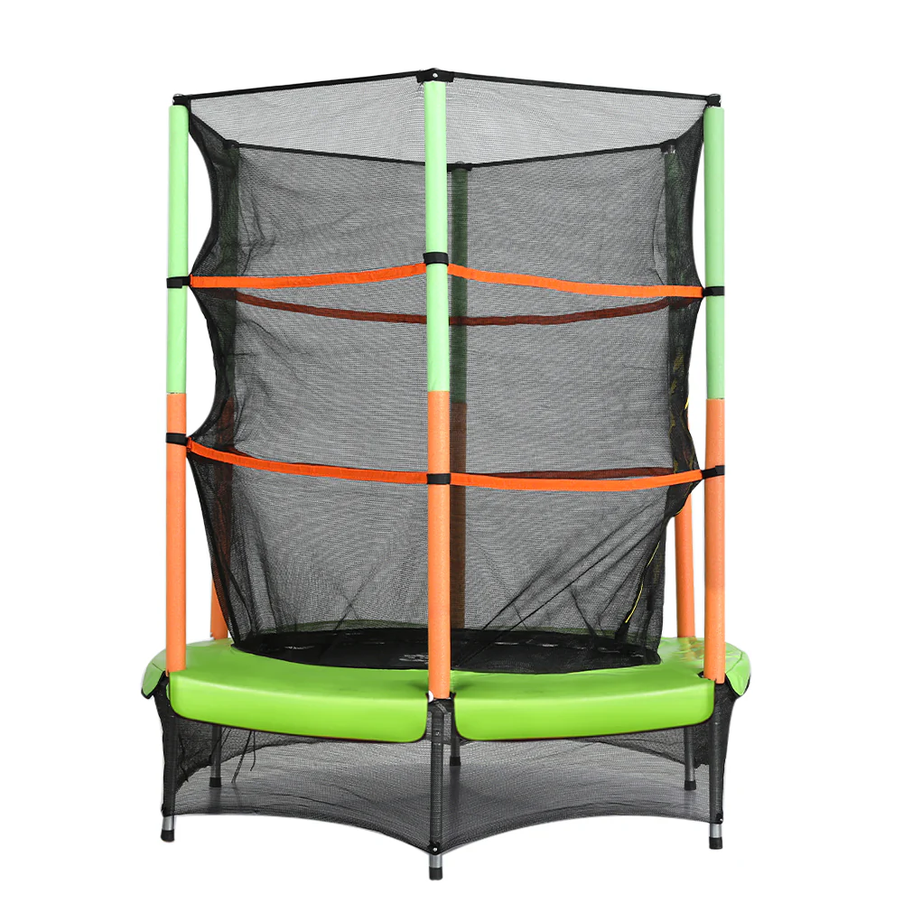 Everfit 4.5FT Trampoline for Kids w/ Enclosure Safety Net Rebounder Gift Green - Image 3