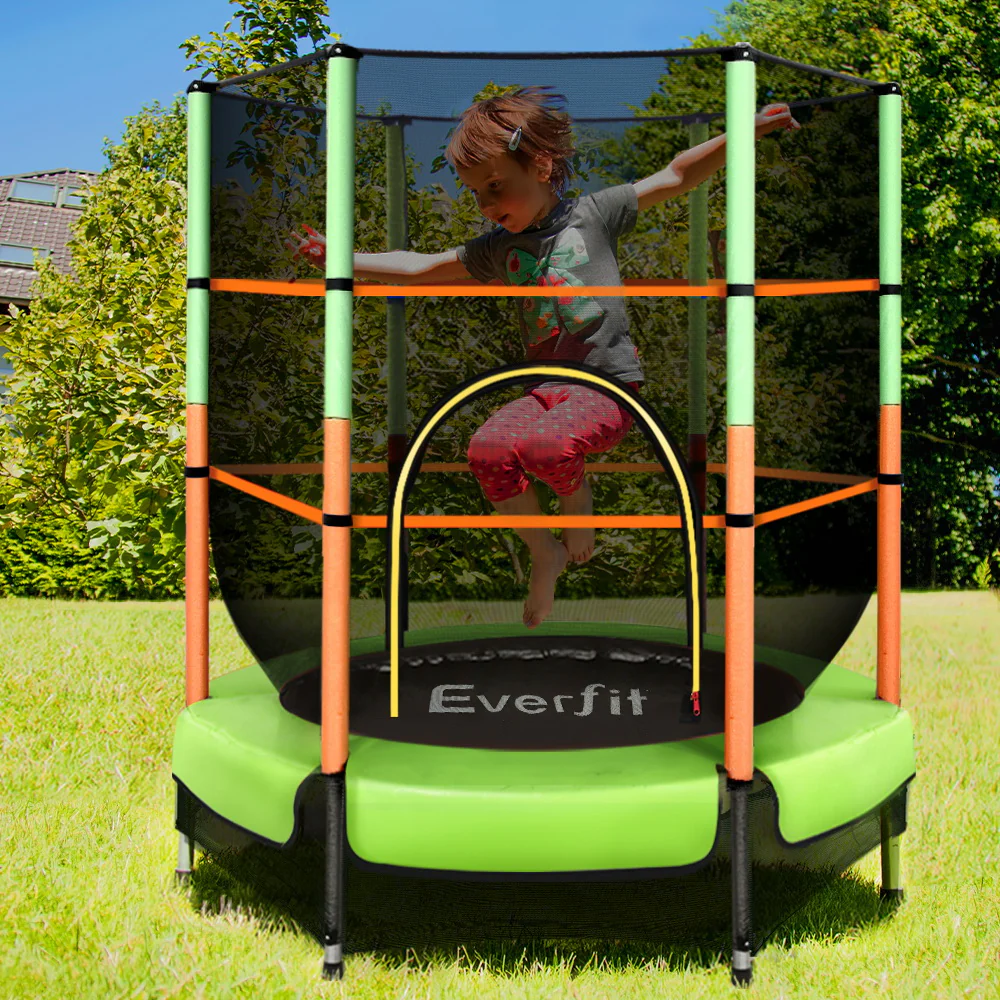 Everfit 4.5FT Trampoline for Kids w/ Enclosure Safety Net Rebounder Gift Green - Image 8