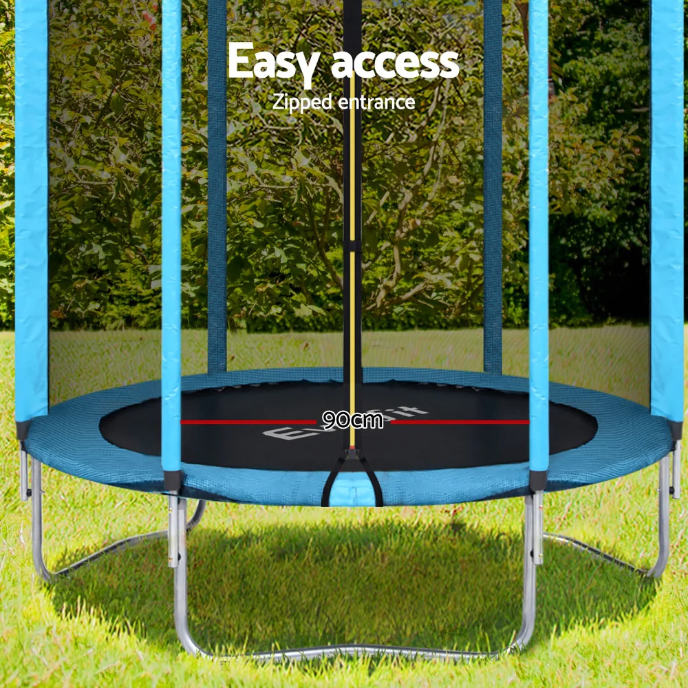 Everfit Trampoline 6FT Kids Trampolines Safety Net Pad Round Blue - Image 6