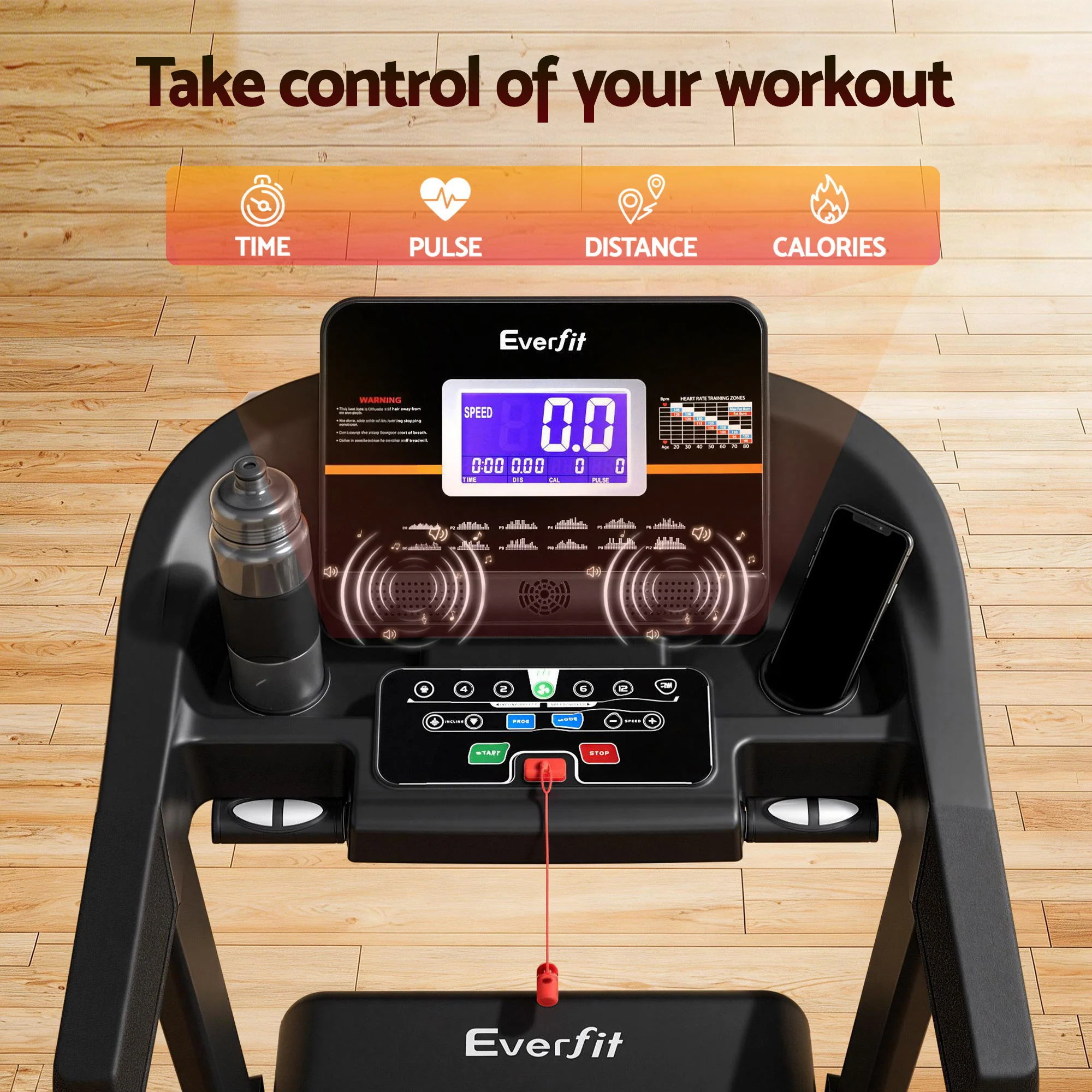 Everfit Treadmill Electric Auto Incline Home Gym Fitness Exercise Machine 490mm - Image 7