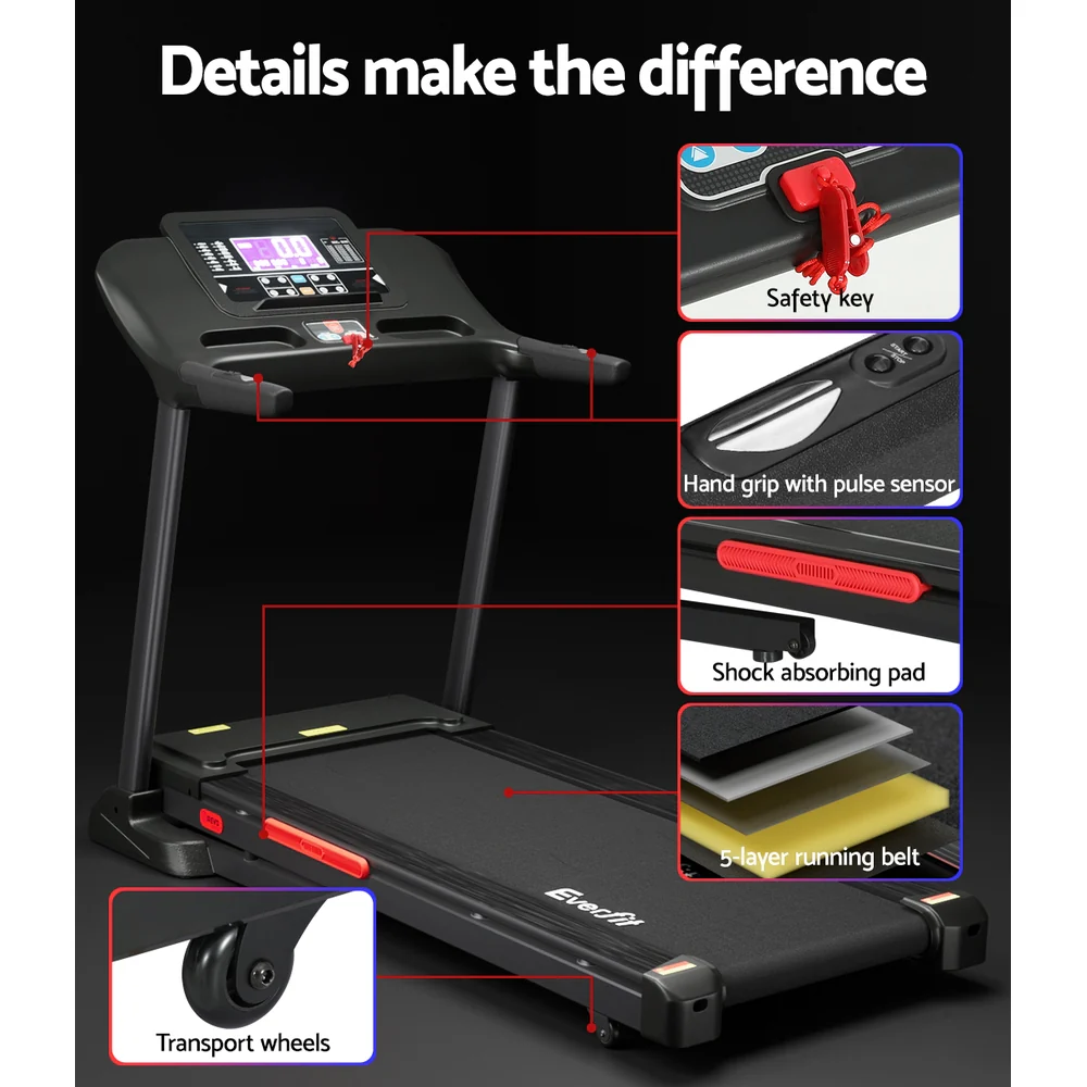 Everfit Treadmill Electric Auto Incline Home Gym Fitness Exercise Machine 520mm - Image 6